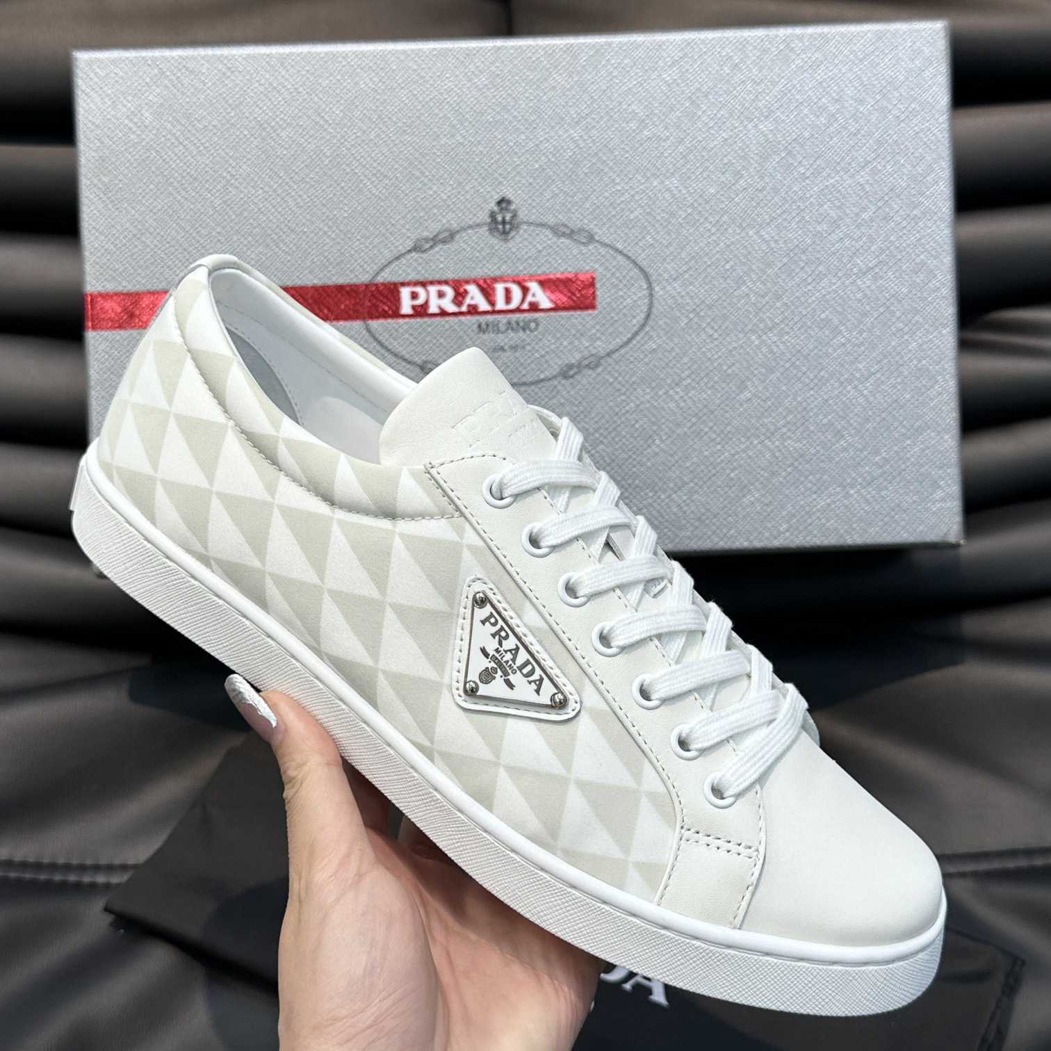 Prada Leather And Re-Nylon Sneakers - everydesigner