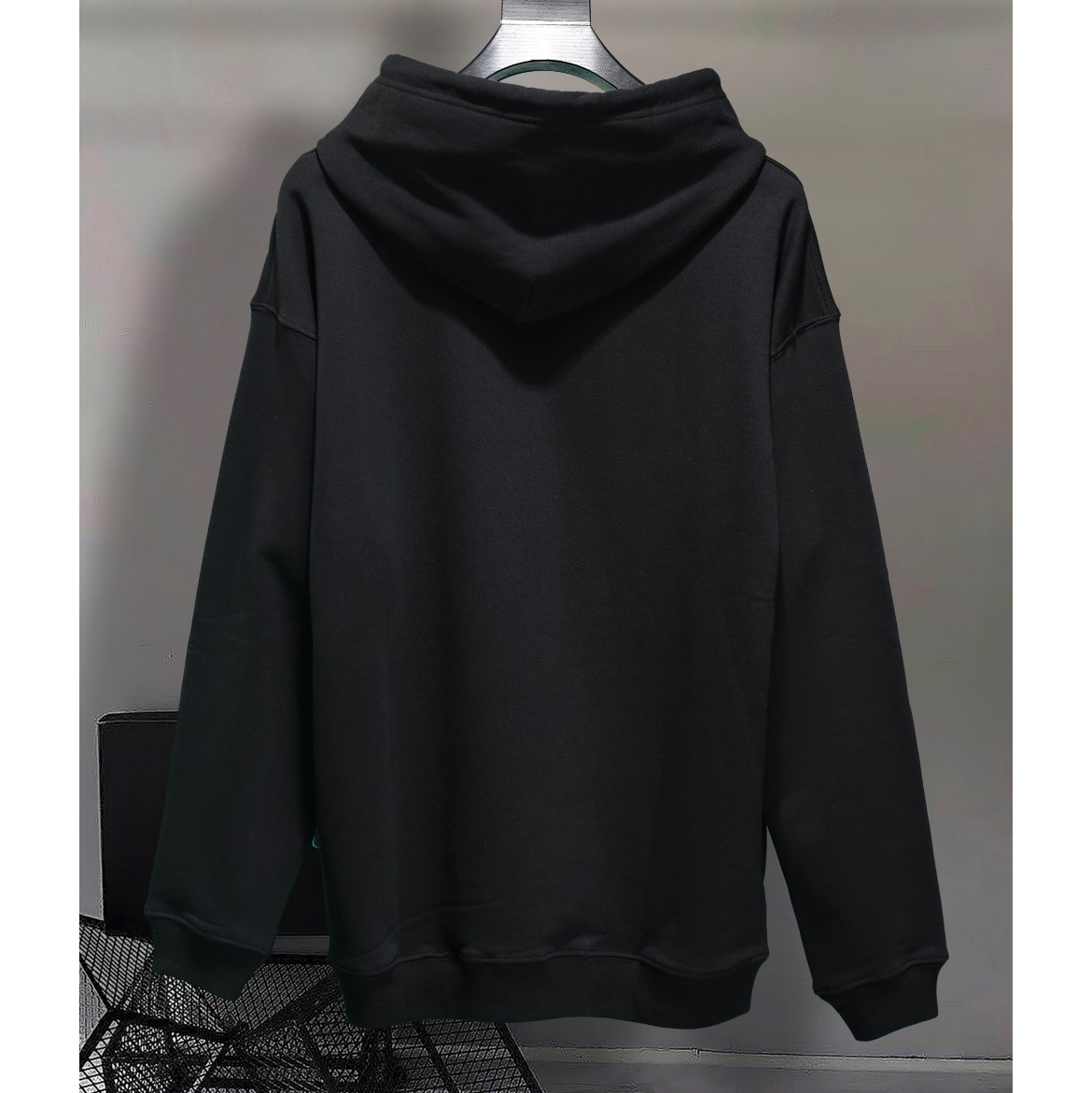 Balenciaga Destroyed Hoodie In Black And White Medium Fleece - everydesigner