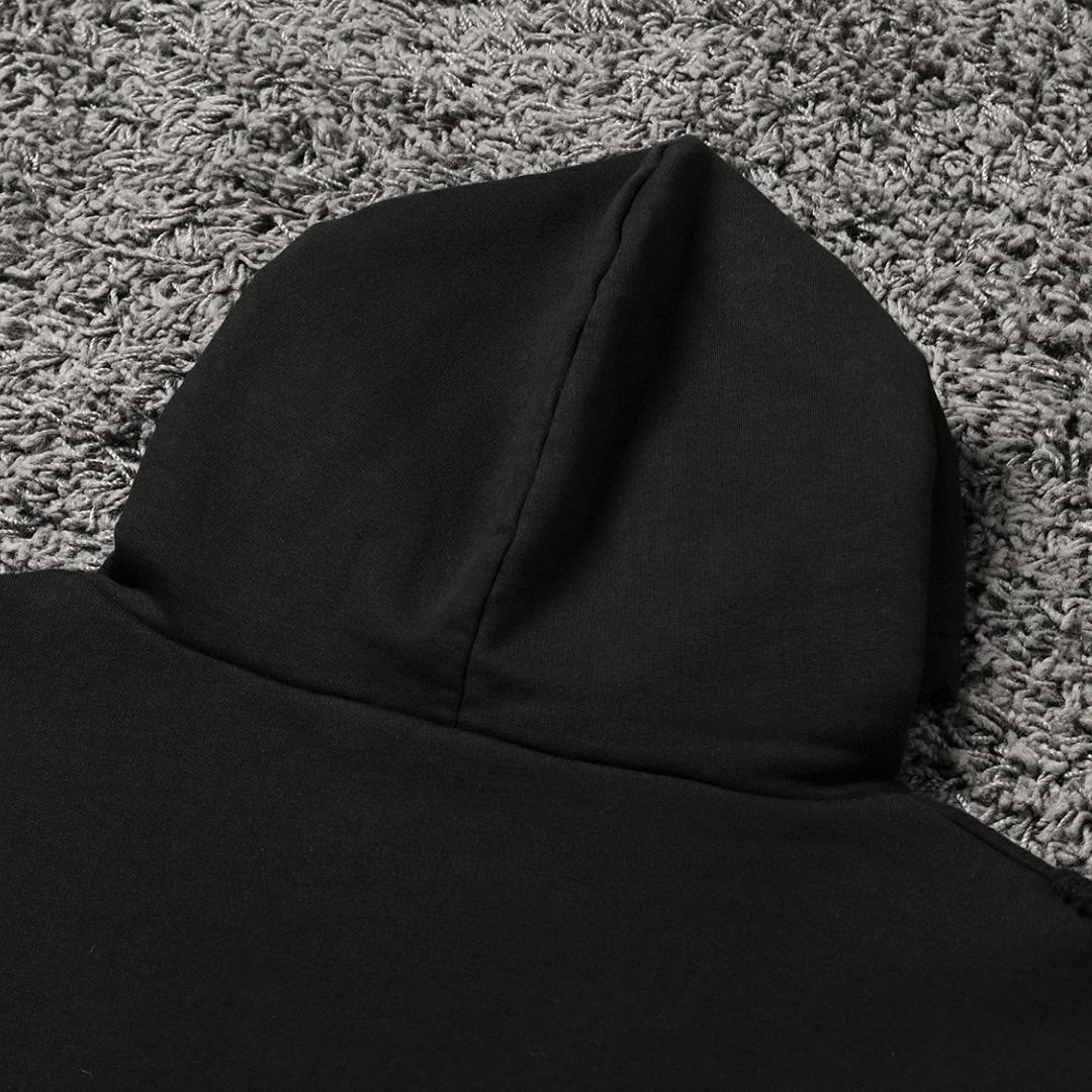 Balenciaga Destroyed Hoodie In Black And White Medium Fleece - everydesigner