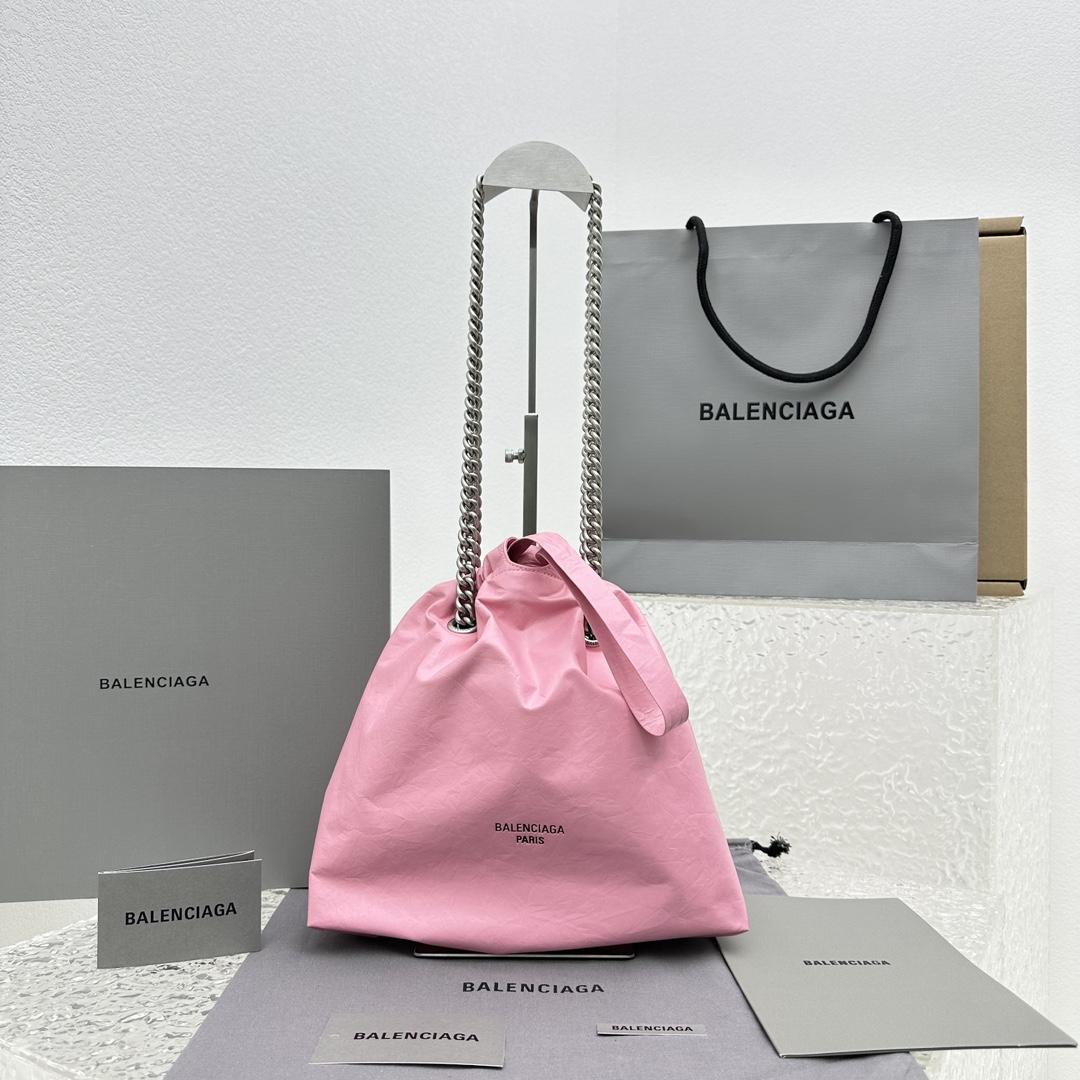 Balenciaga Crush Small Tote Bag In Pink(27X10X32CM) - everydesigner