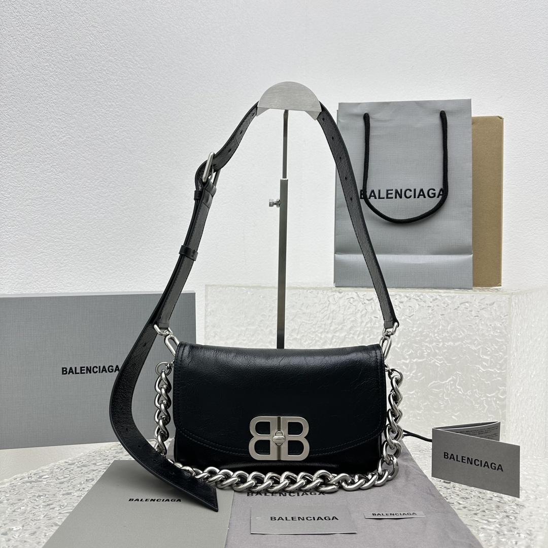 Balenciaga BB Soft Small Flap Bag In Black - everydesigner