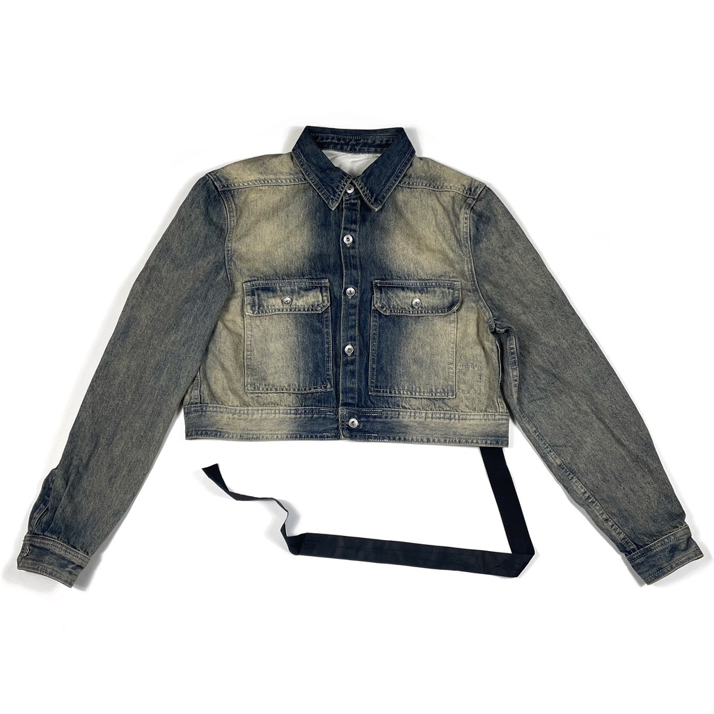 Rick Owens Cropped Denim Jacket - everydesigner