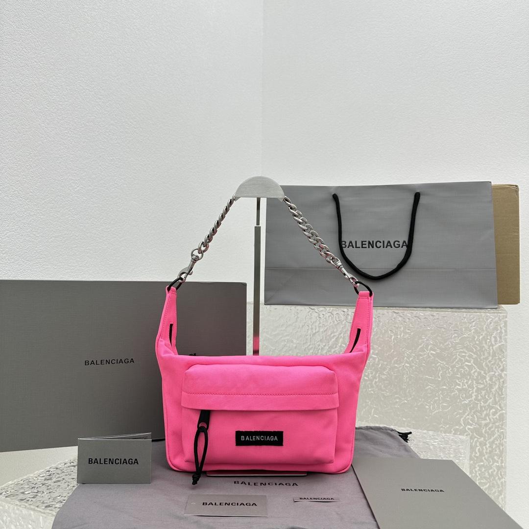 Balenciaga Raver Medium Bag With Chain In Neon Pink - everydesigner