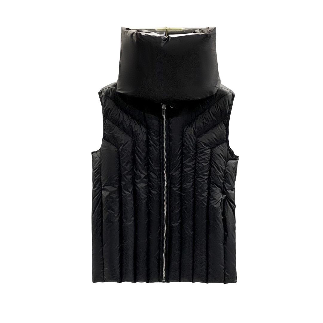 Rick Owens Black Quilted Down Vest - everydesigner