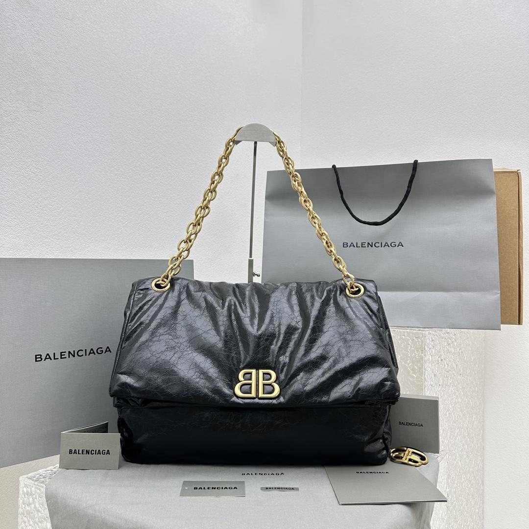 Balenciaga Monaco Large Chain Bag In Black (43.5x32x13cm) - everydesigner