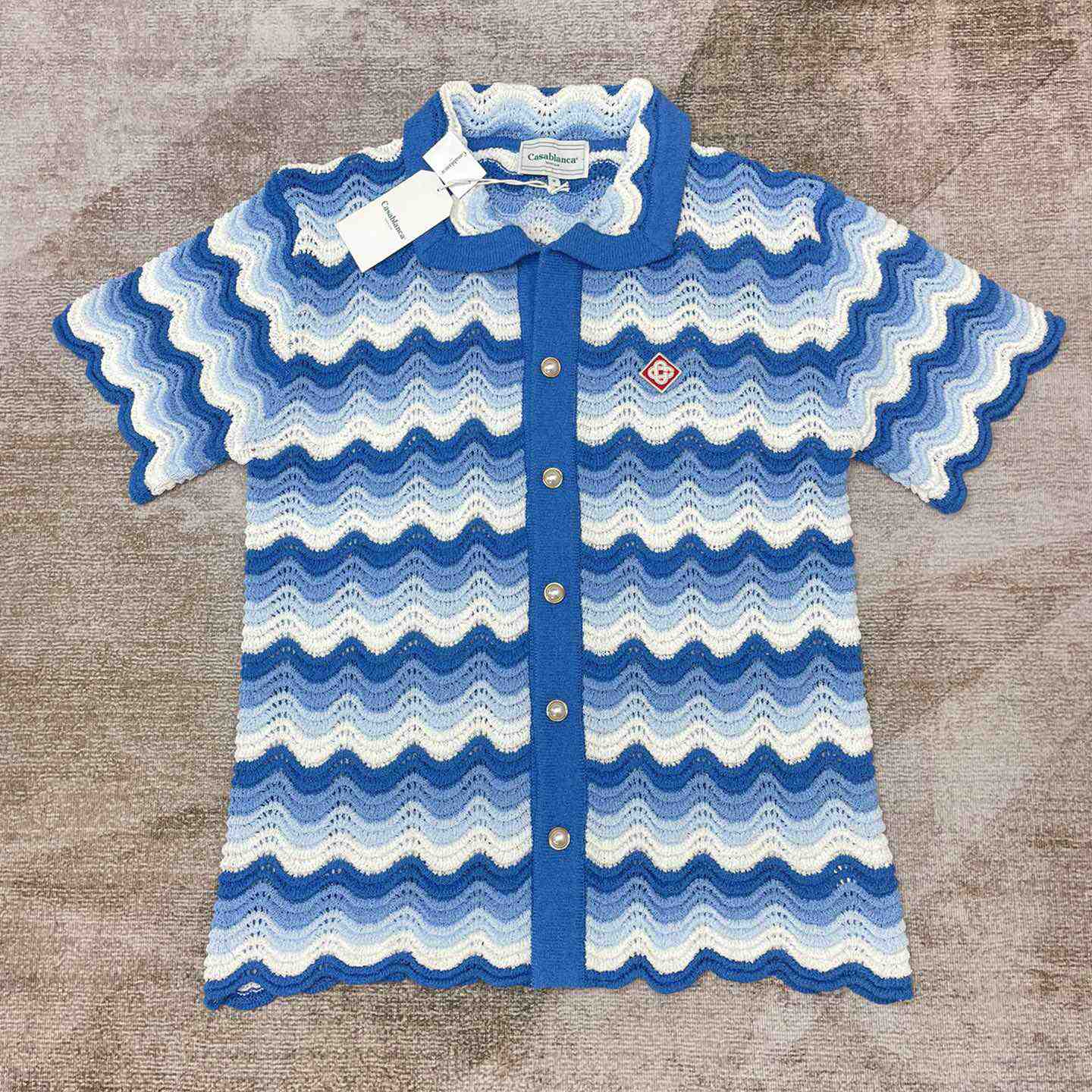 Casablanca Wavy Gradient Crochet Shirt - everydesigner