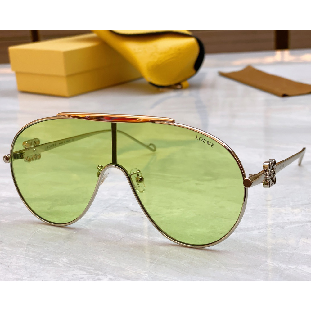 Loewe Spoiler Aviator Mask Glasses In Metal - everydesigner