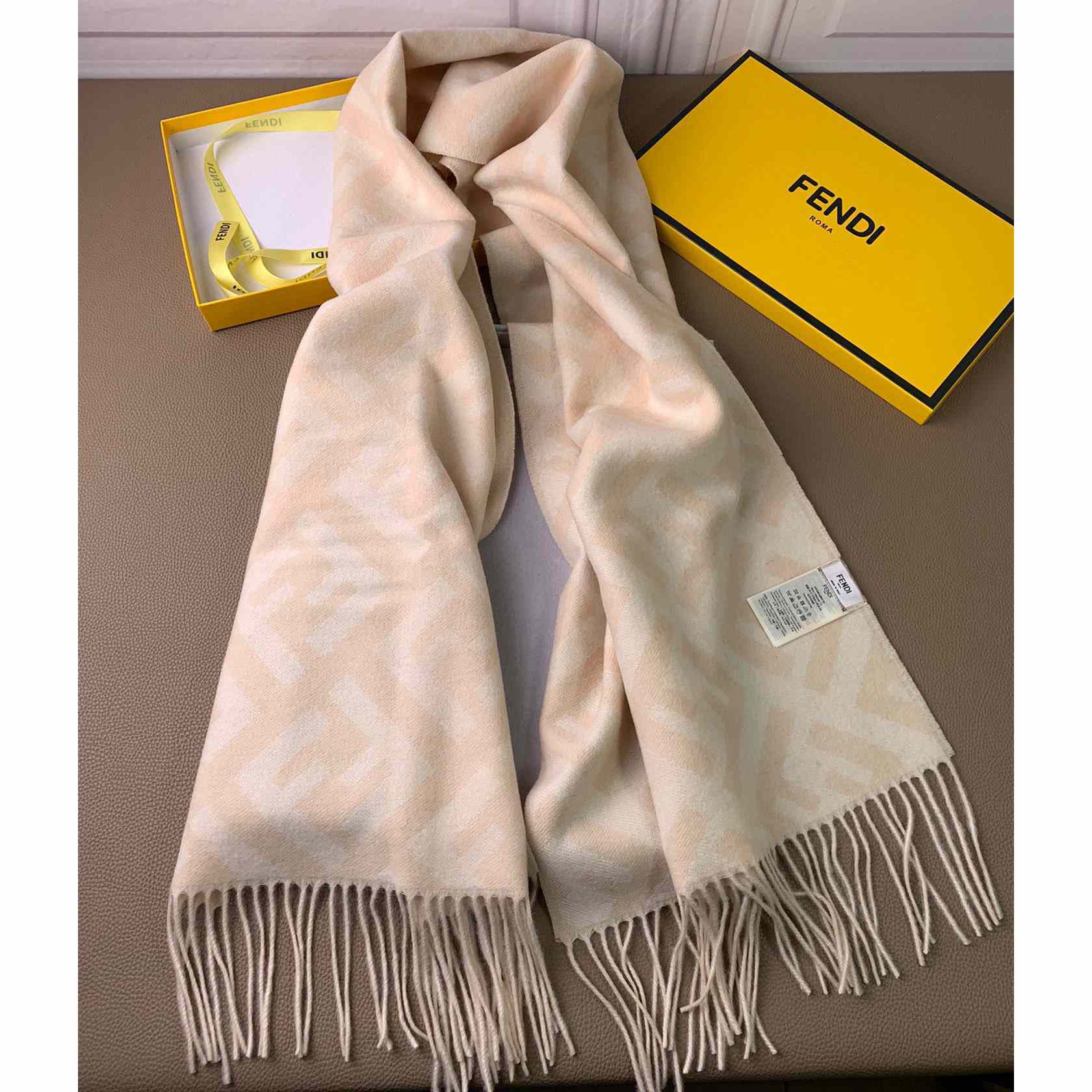 Fendi Pale Pink Cashmere Scarf - everydesigner