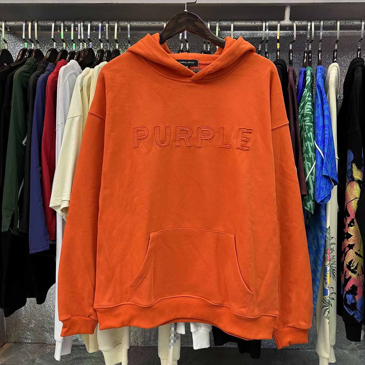 Purple-Brand Cotton Hoodie - everydesigner