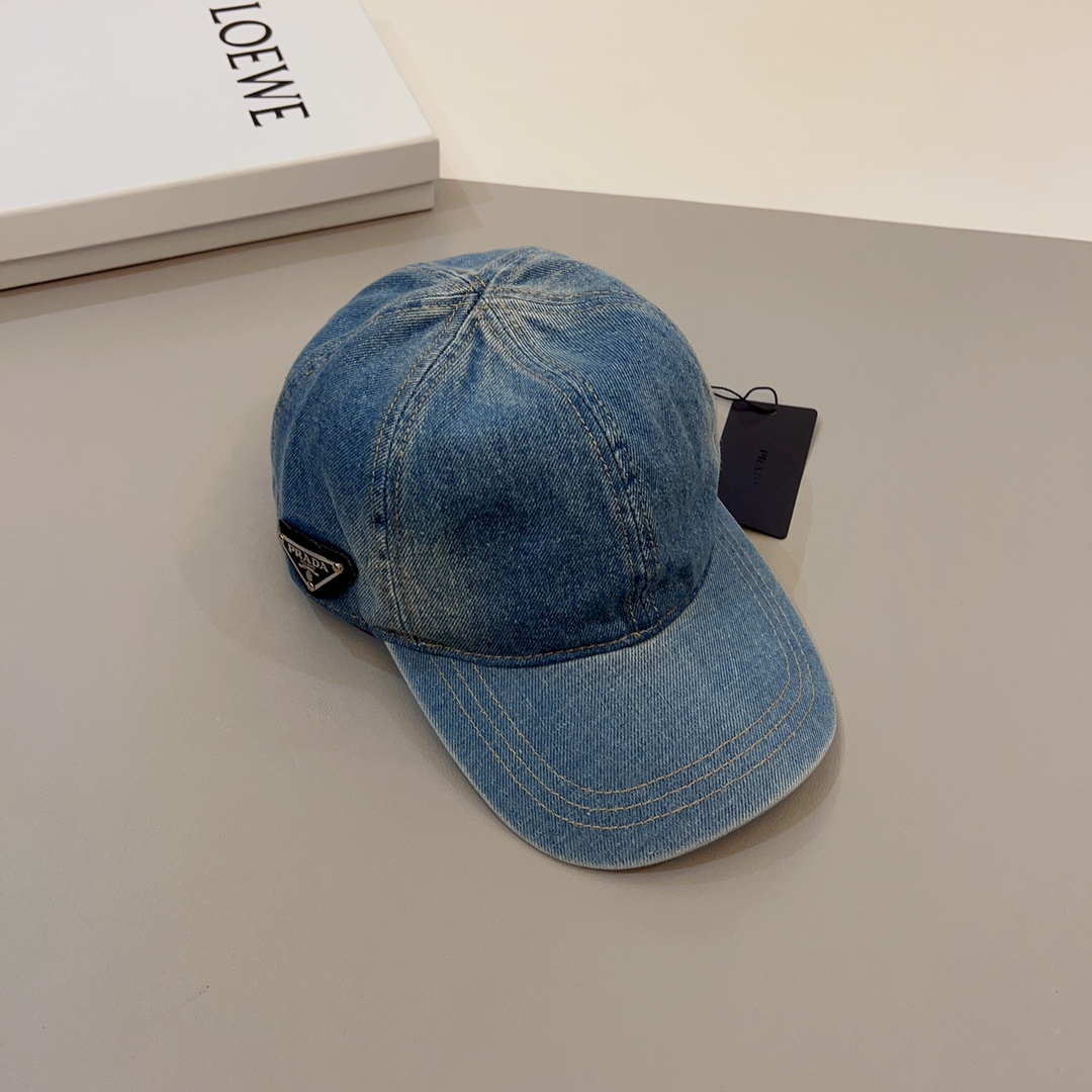 Prada Denim Baseball Cap - everydesigner