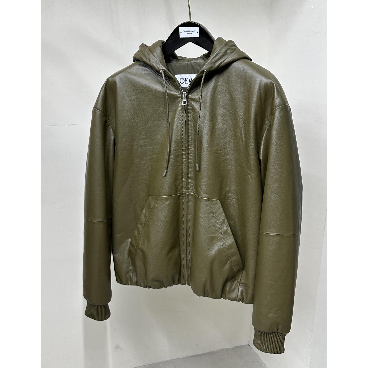 Loewe Zip-up Padded Hoodie In Nappa Lambskin - everydesigner