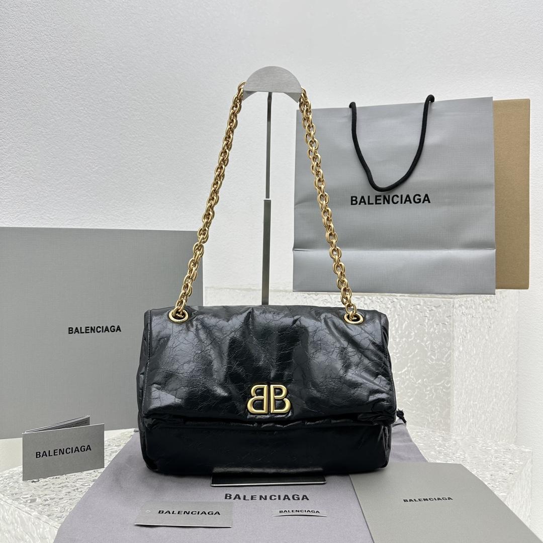 Balenciaga Monaco Small Chain Bag In Black - everydesigner