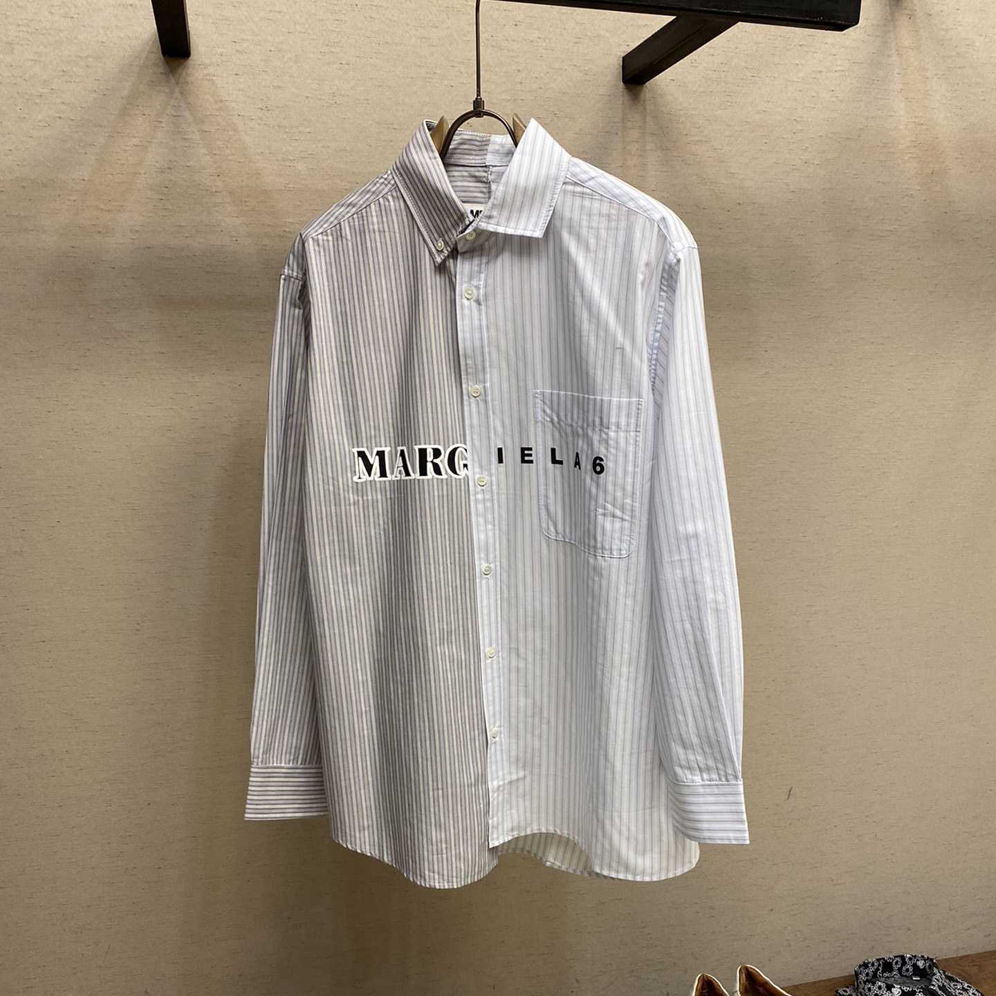 Maison Margiela Logo-print Asymmetric Shirt - everydesigner