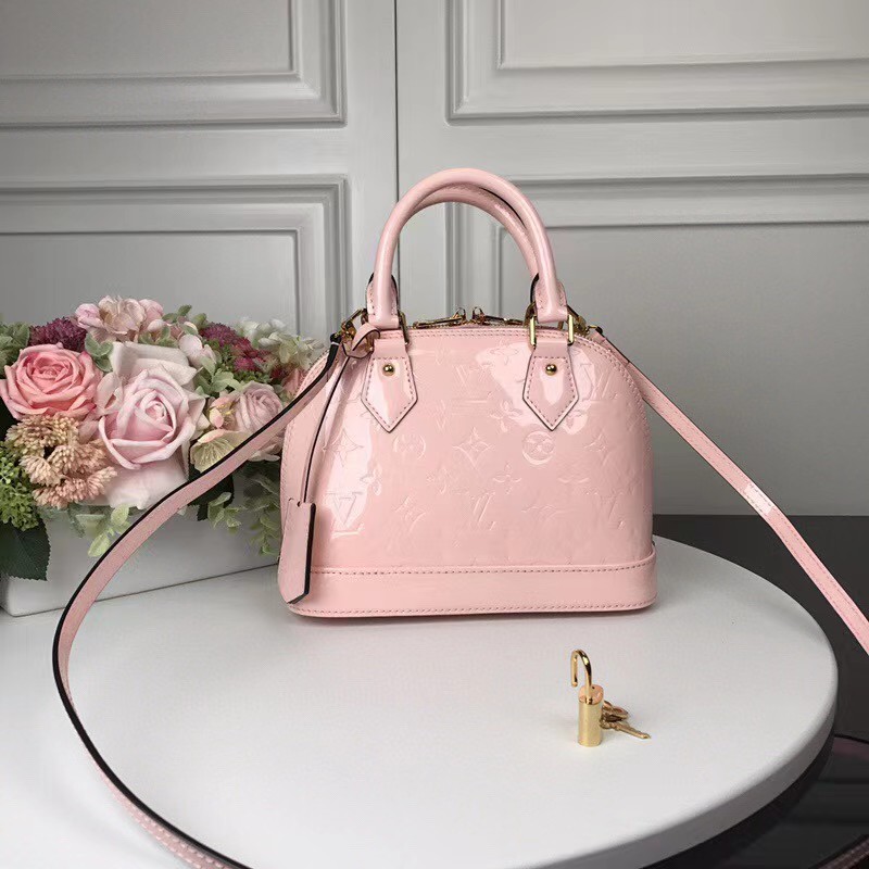 Louis Vuitton Alma Bb Patent Pink  (23.5-17.5-11cm)   - everydesigner