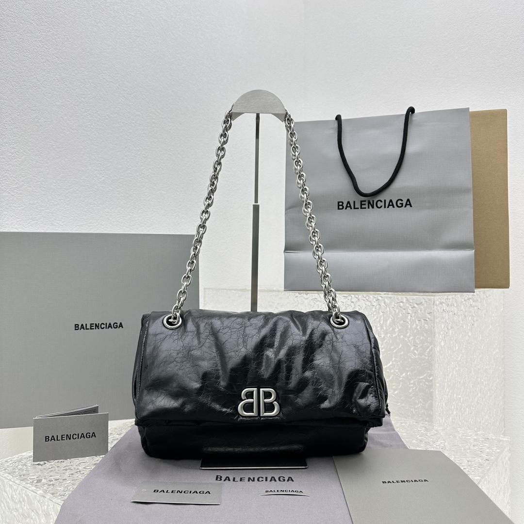 Balenciaga Monaco Small Chain Bag In Black - everydesigner