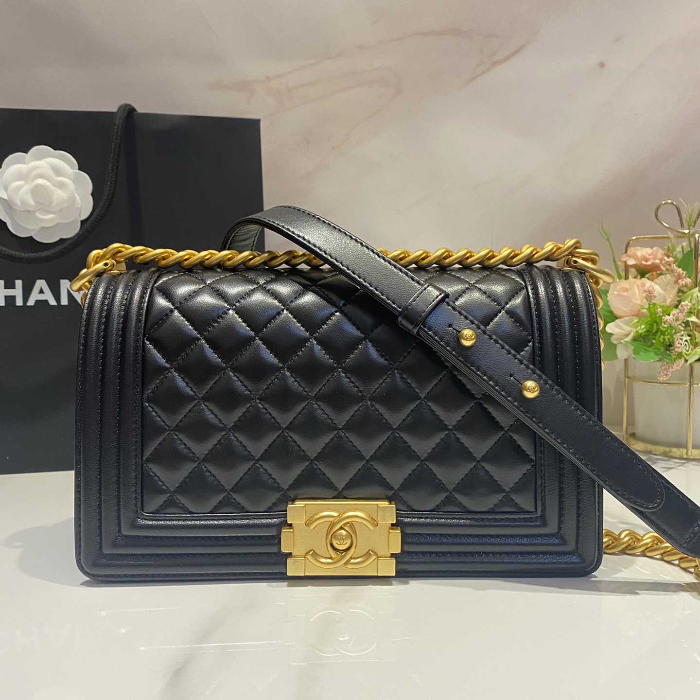 Chanel Leboy Old Medium Caviar With Brushed Gold Hardware  25cm - everydesigner