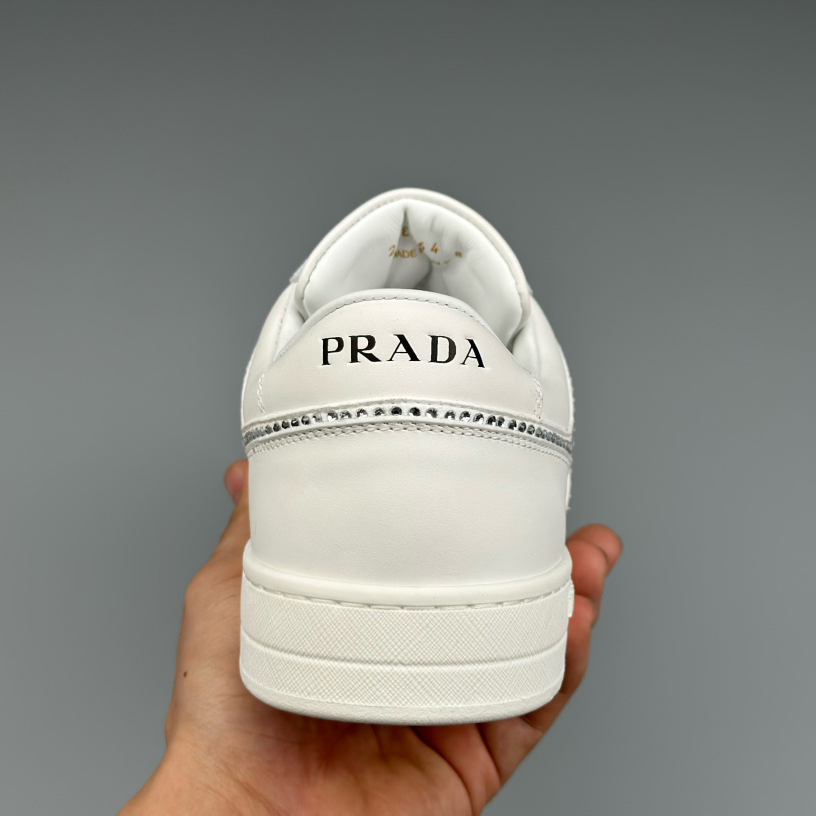 Prada Leather Sneakers With Crystals - everydesigner