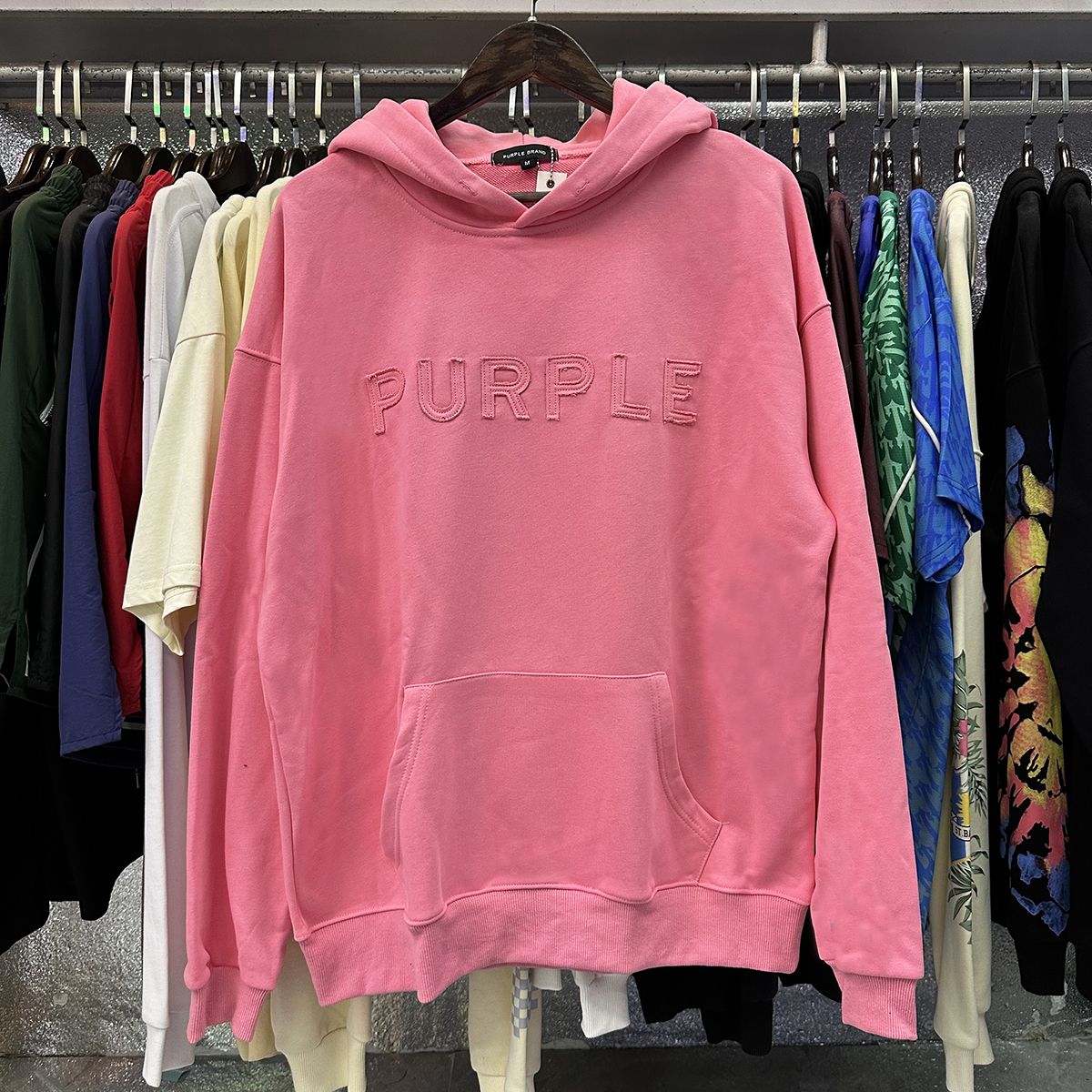 Purple-Brand Cotton Hoodie - everydesigner