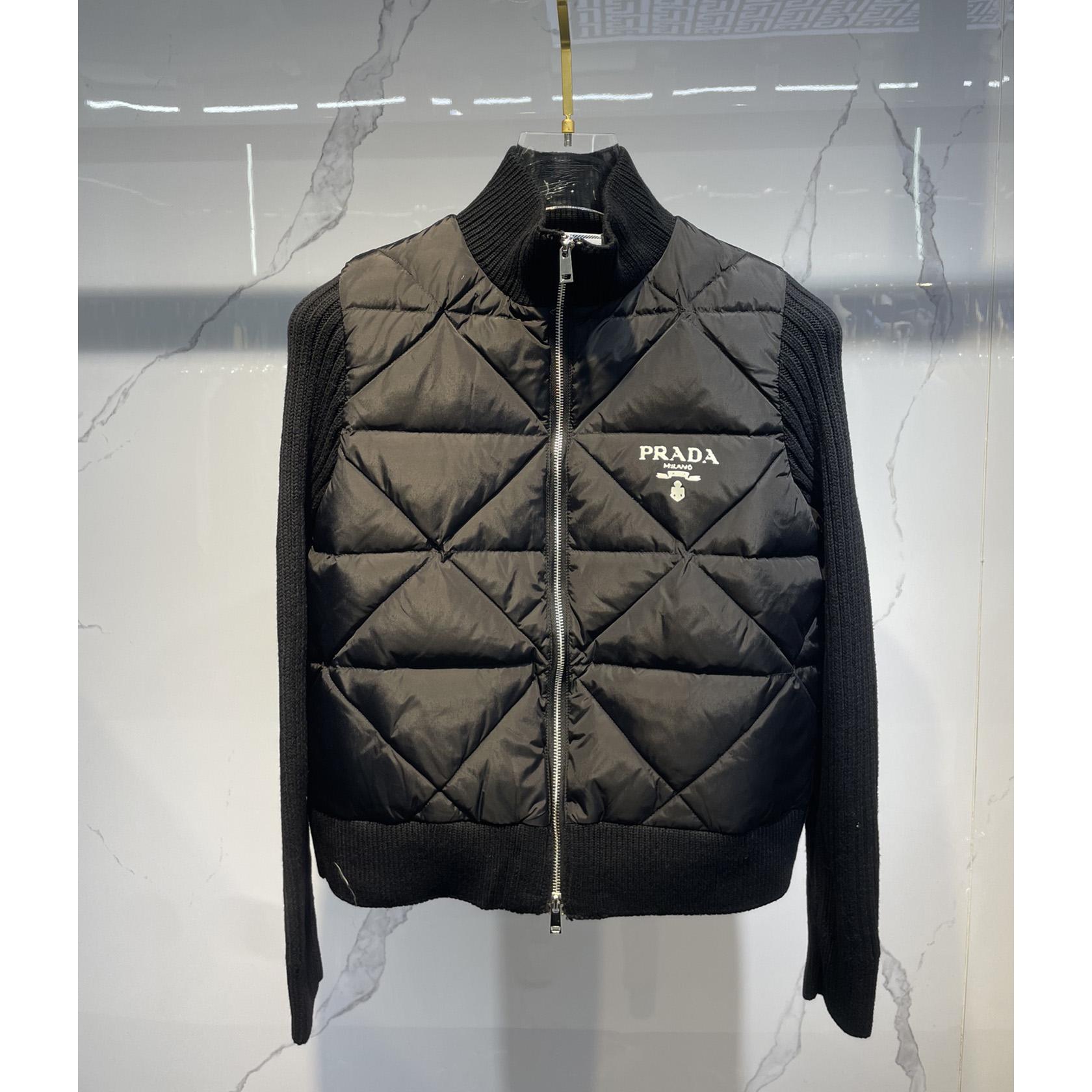 Prada Quilted Re-Nylon And Cashmere Jacket - everydesigner