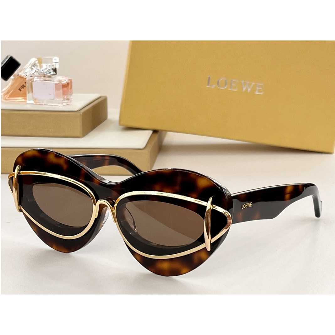 Loewe Cateye Double Frame Sunglasses In Acetate And Metal - everydesigner