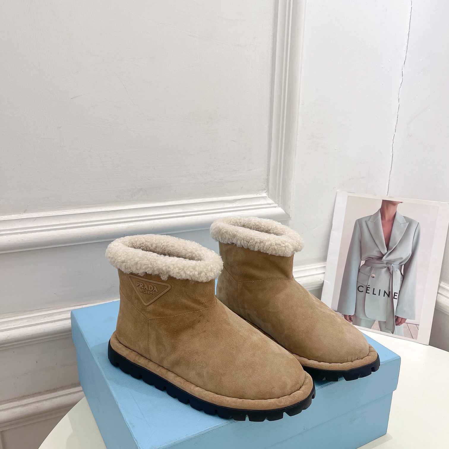 Prada Shearling Booties - everydesigner