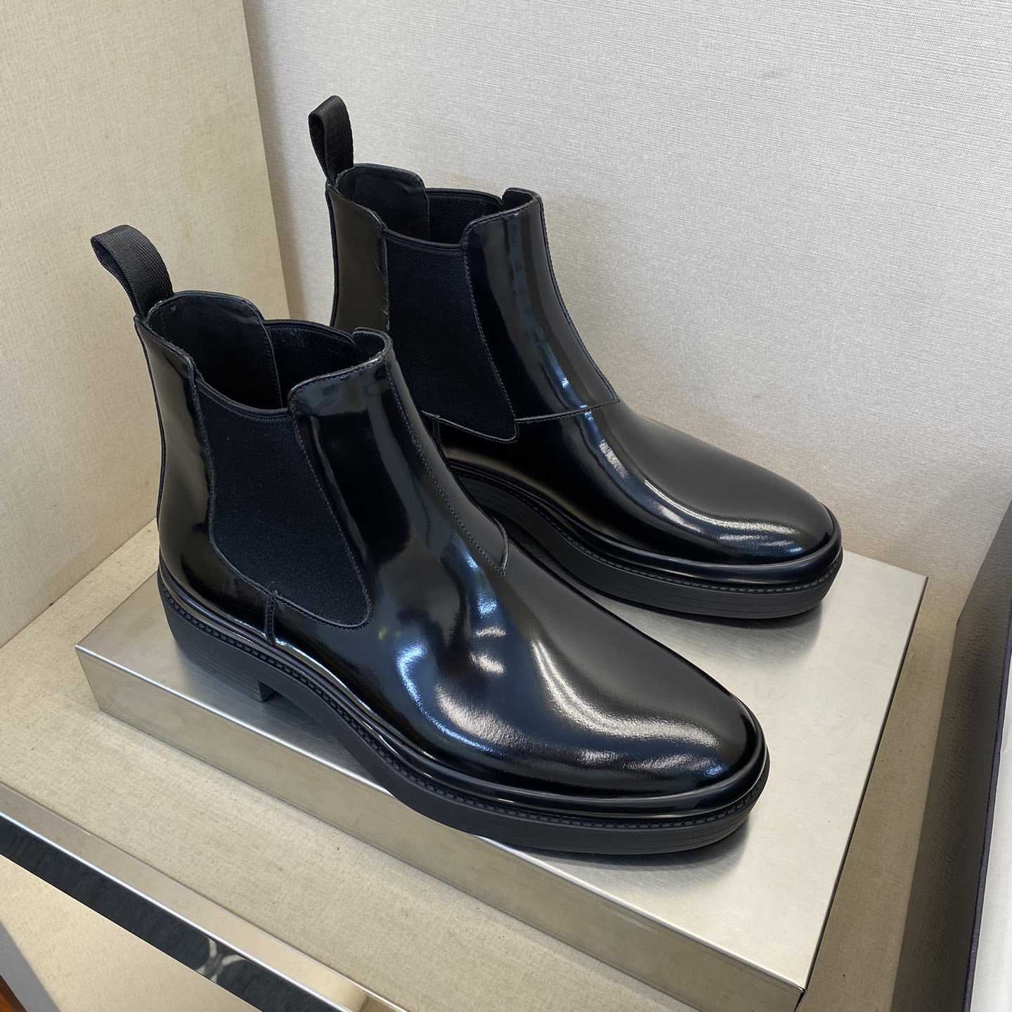 Prada Brushed Leather Chelsea Boots - everydesigner