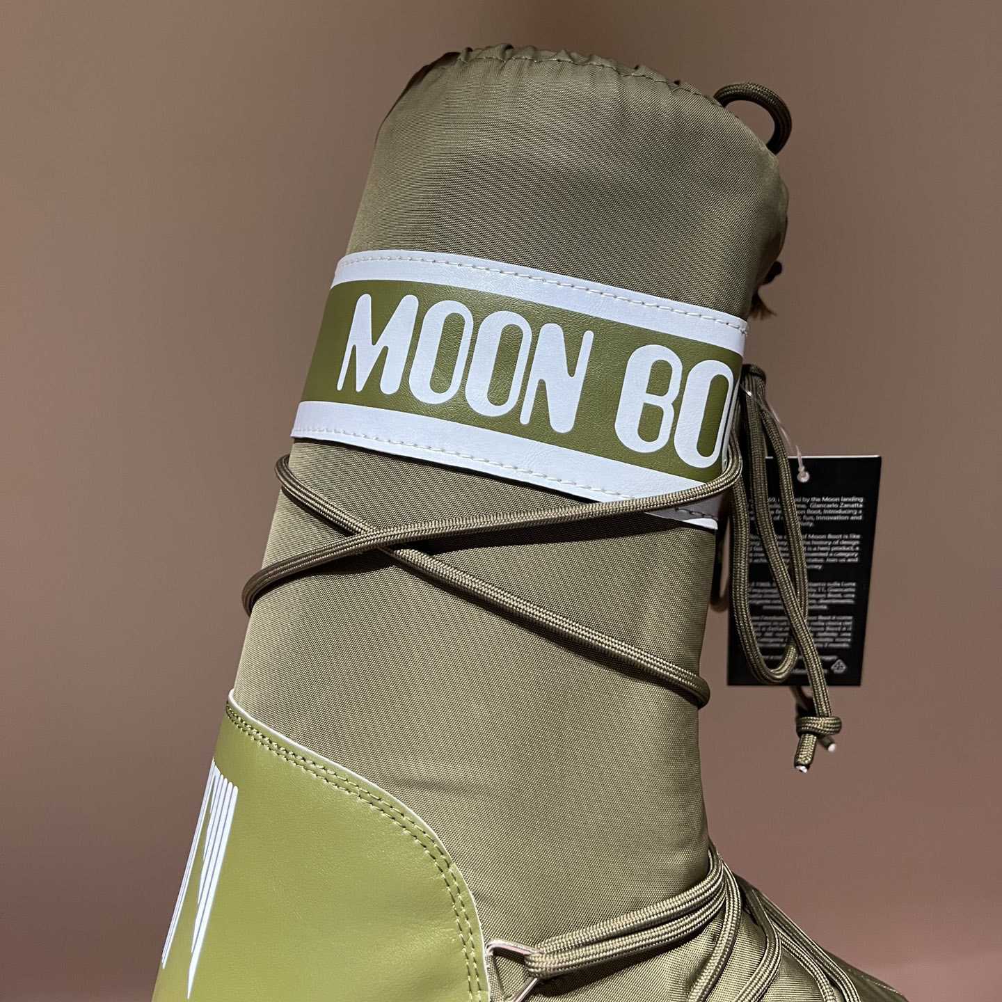 Moon Boot Icon Junior Khaki Nylon Boots - everydesigner