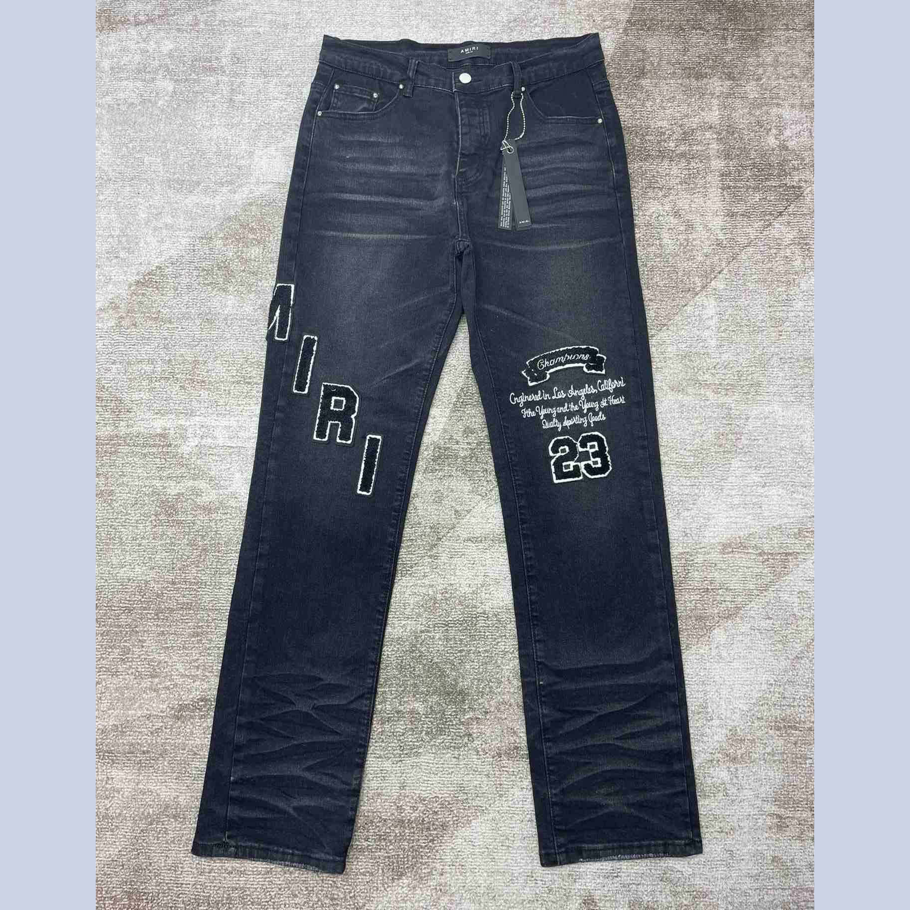 Amiri Black Appliqué Jeans   0079 - everydesigner