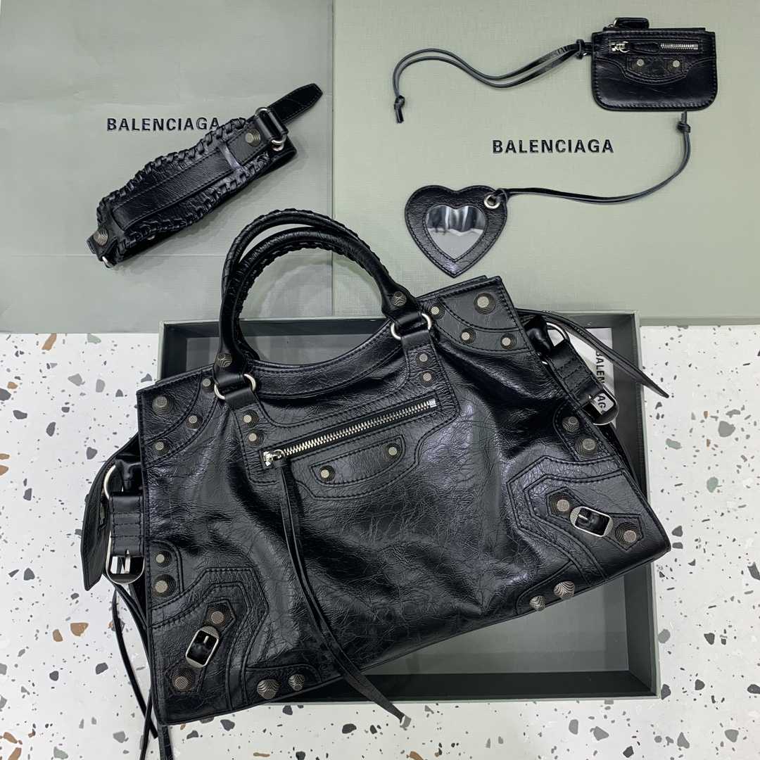 Balenciaga Neo Cagole City Handbag In Black  - everydesigner