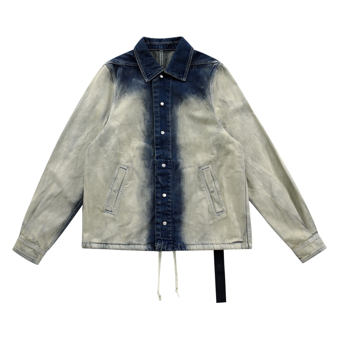 Rick Owens Drkshdw Faded Denim Jacket - everydesigner