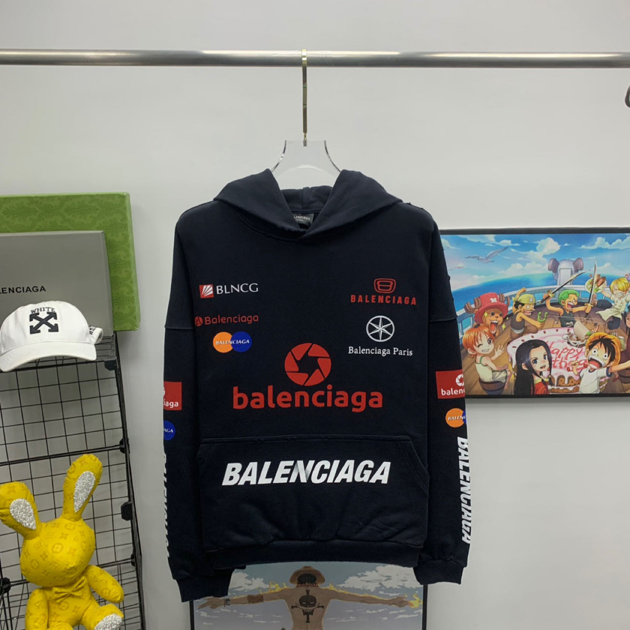 Balenciaga Top League Hoodie Oversized In Black - everydesigner