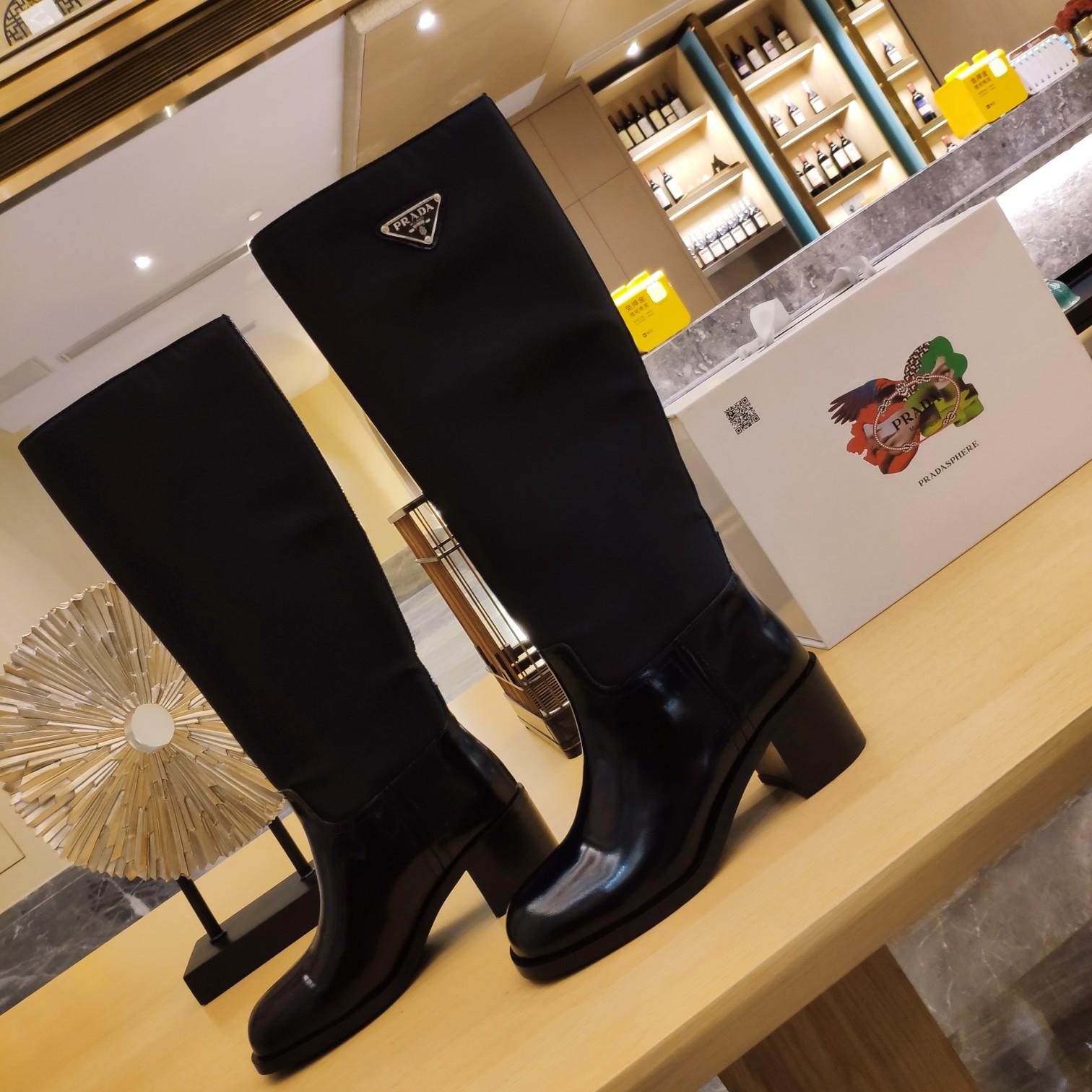 Prada Leather And Re-Nylon Boots - everydesigner