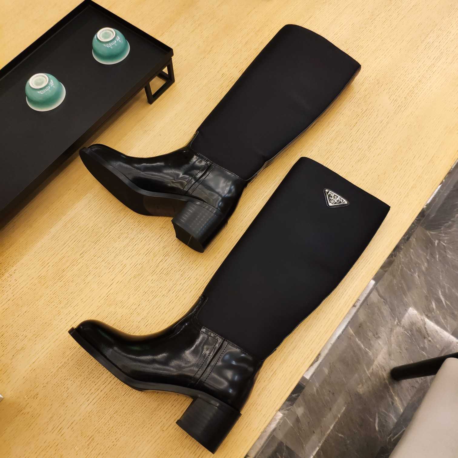 Prada Leather And Re-Nylon Boots - everydesigner