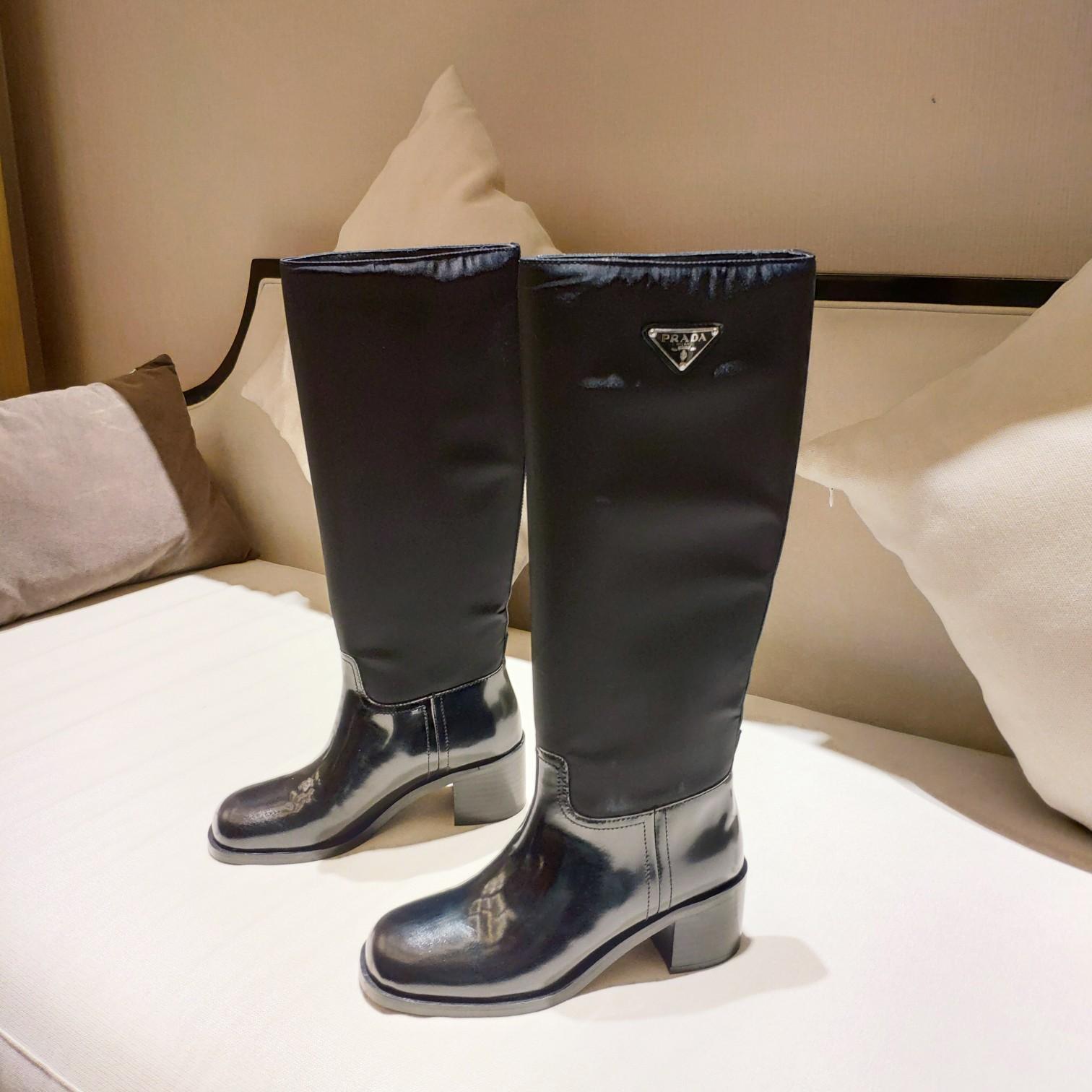 Prada Leather And Re-Nylon Boots - everydesigner