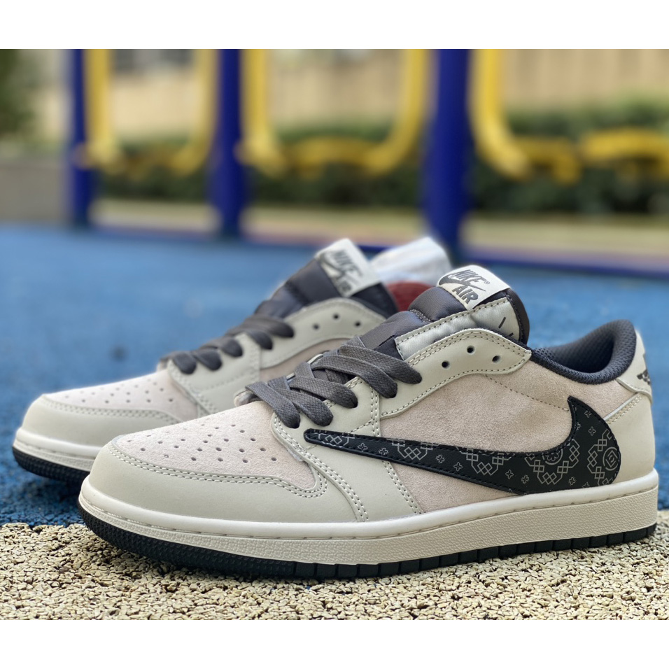 Tracis Scott x Air Jordan 1 Low Golf Sneaker   DZ4137-708 - everydesigner