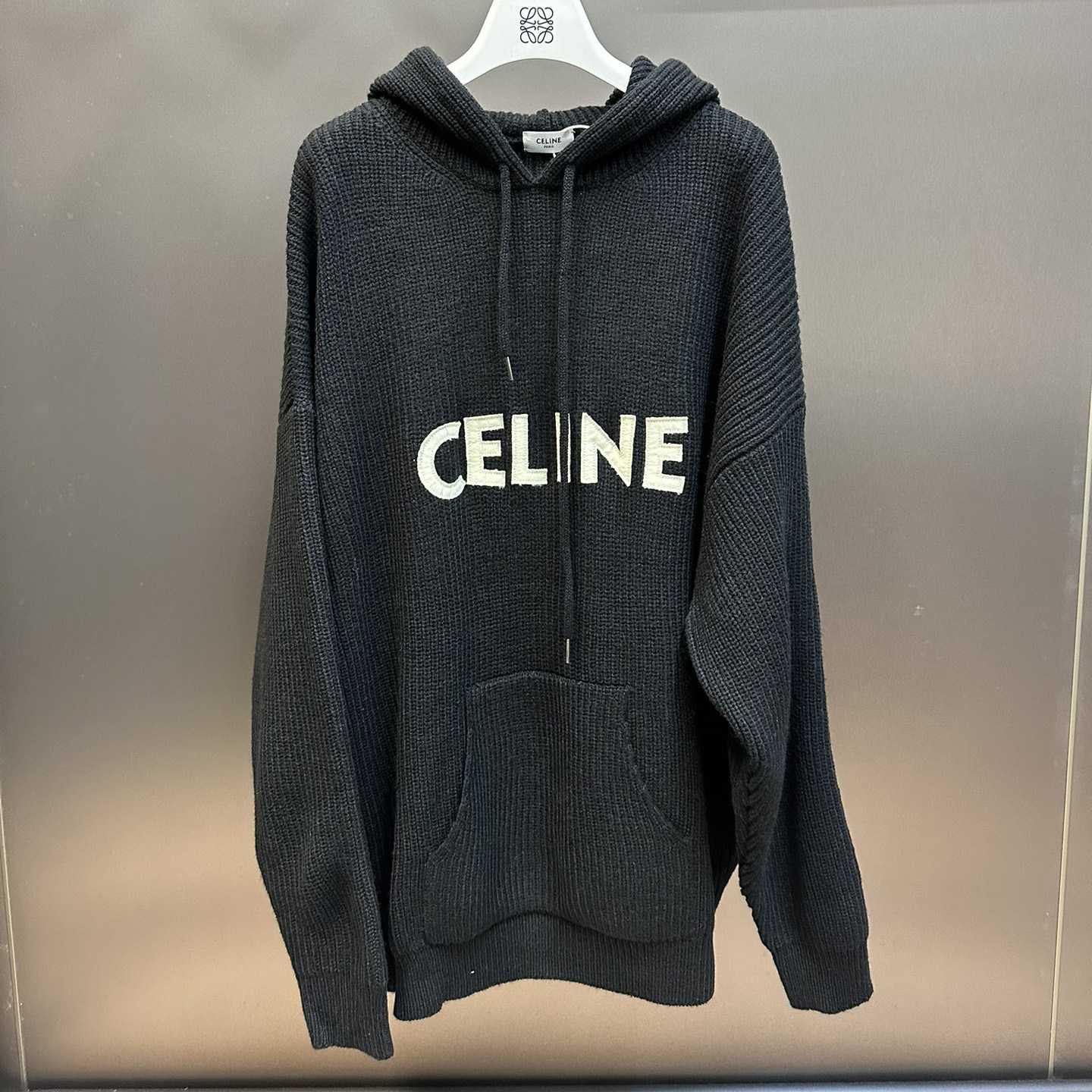 Celine Hooded Sweater In Ribbed Wool - everydesigner