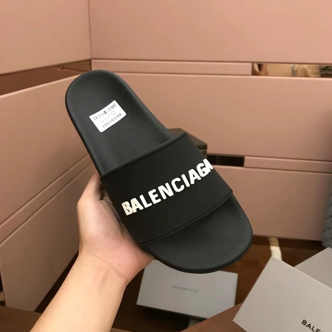 Balenciaga Logo Slide Sandal - everydesigner