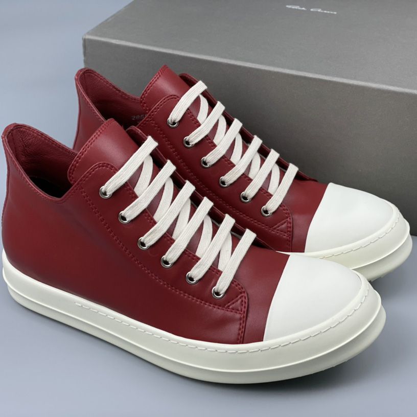 Rick Owens Low-Top Leather Sneakers - everydesigner