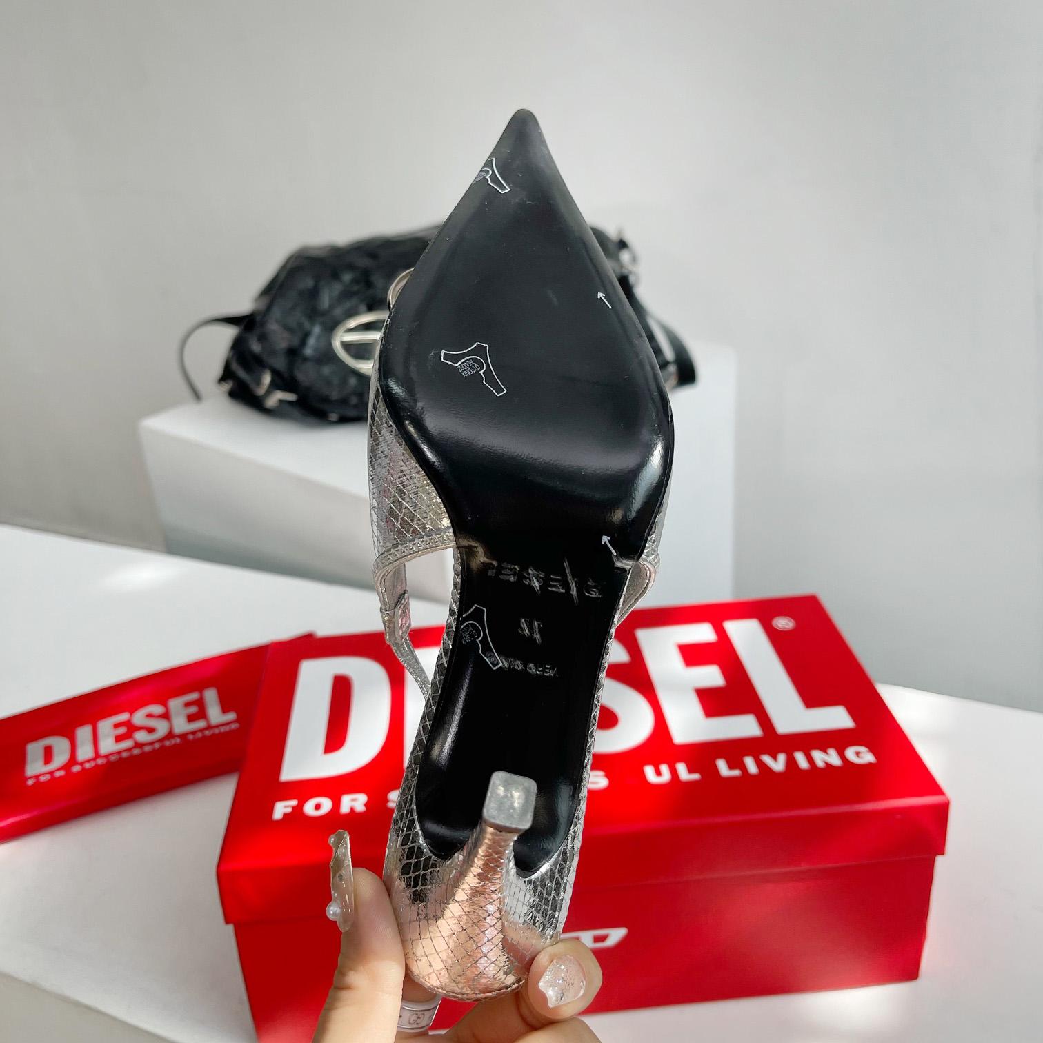 Diesel D-Venus Sb - Patent Snake-effect Slingback Pumps - everydesigner