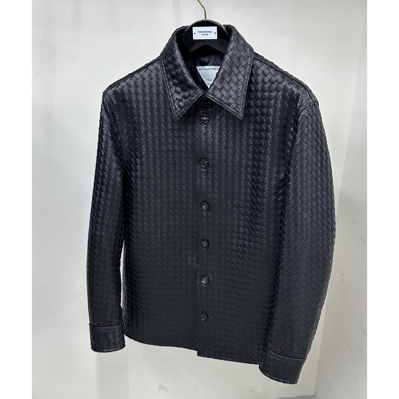 Bottega Veneta Intrecciato Relaxed Leather Shirt - everydesigner