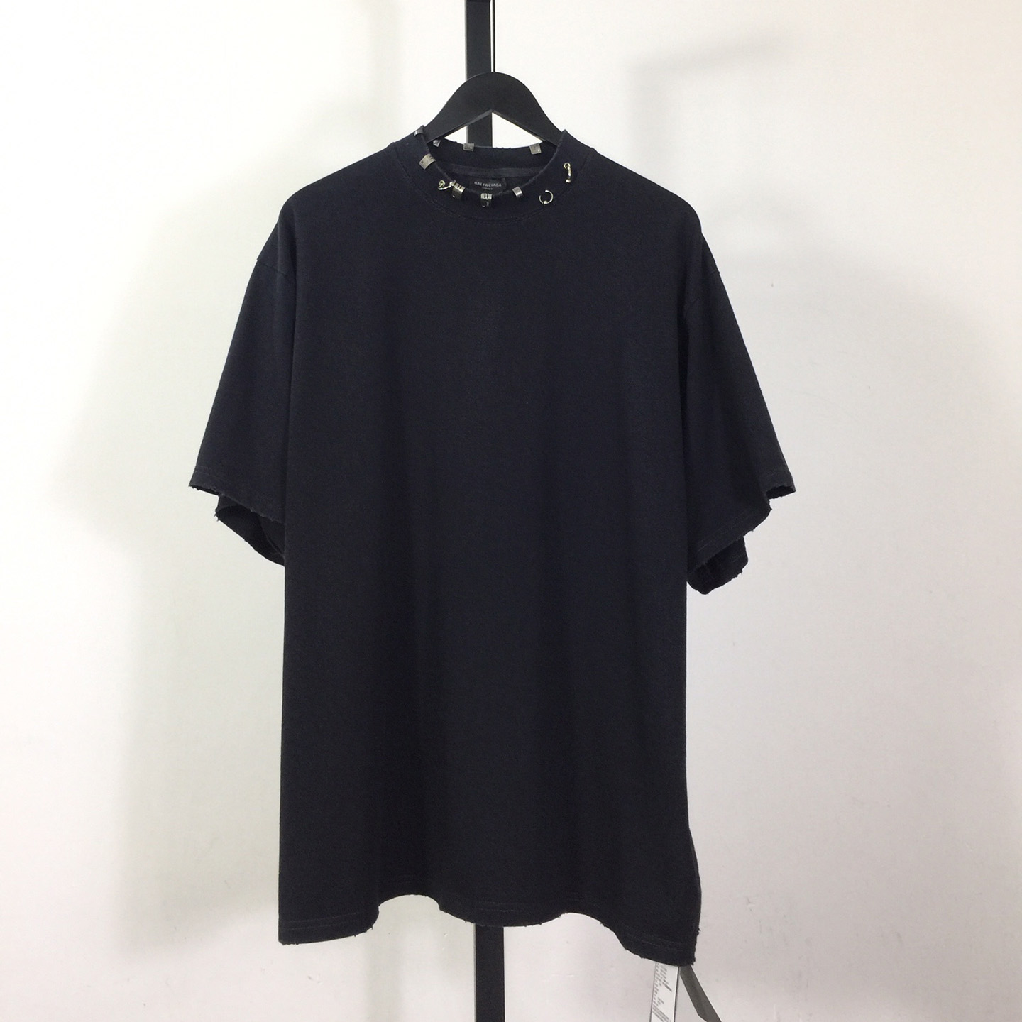 Balenciaga Pierced T-Shirt Oversized In Black - everydesigner