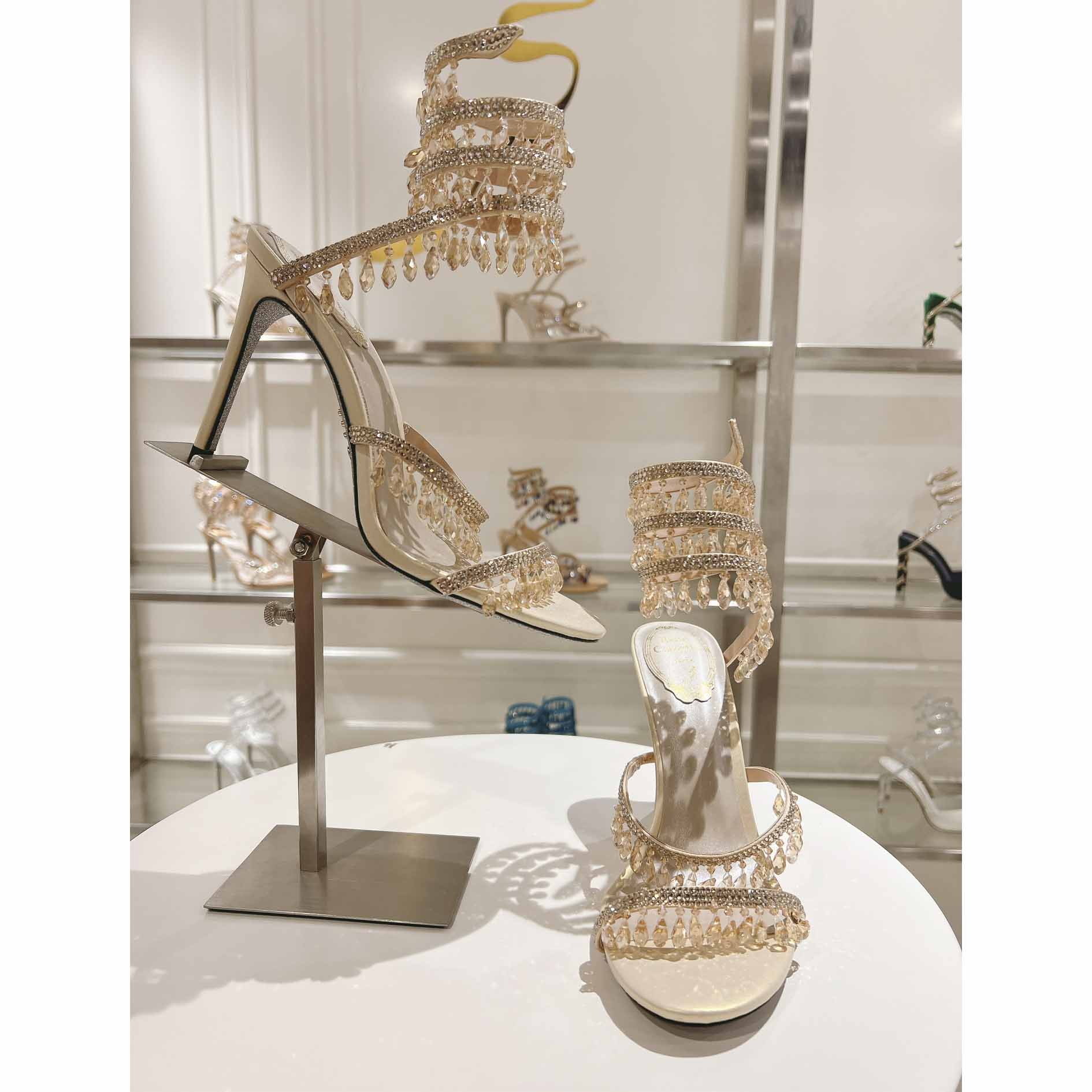 Rene Caovilla Natural Chandelier Sandals - everydesigner