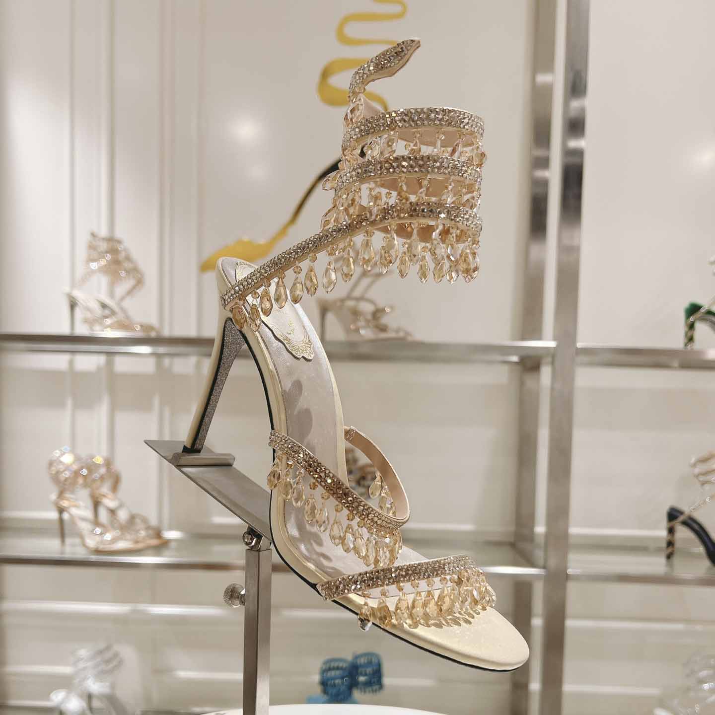 Rene Caovilla Natural Chandelier Sandals - everydesigner