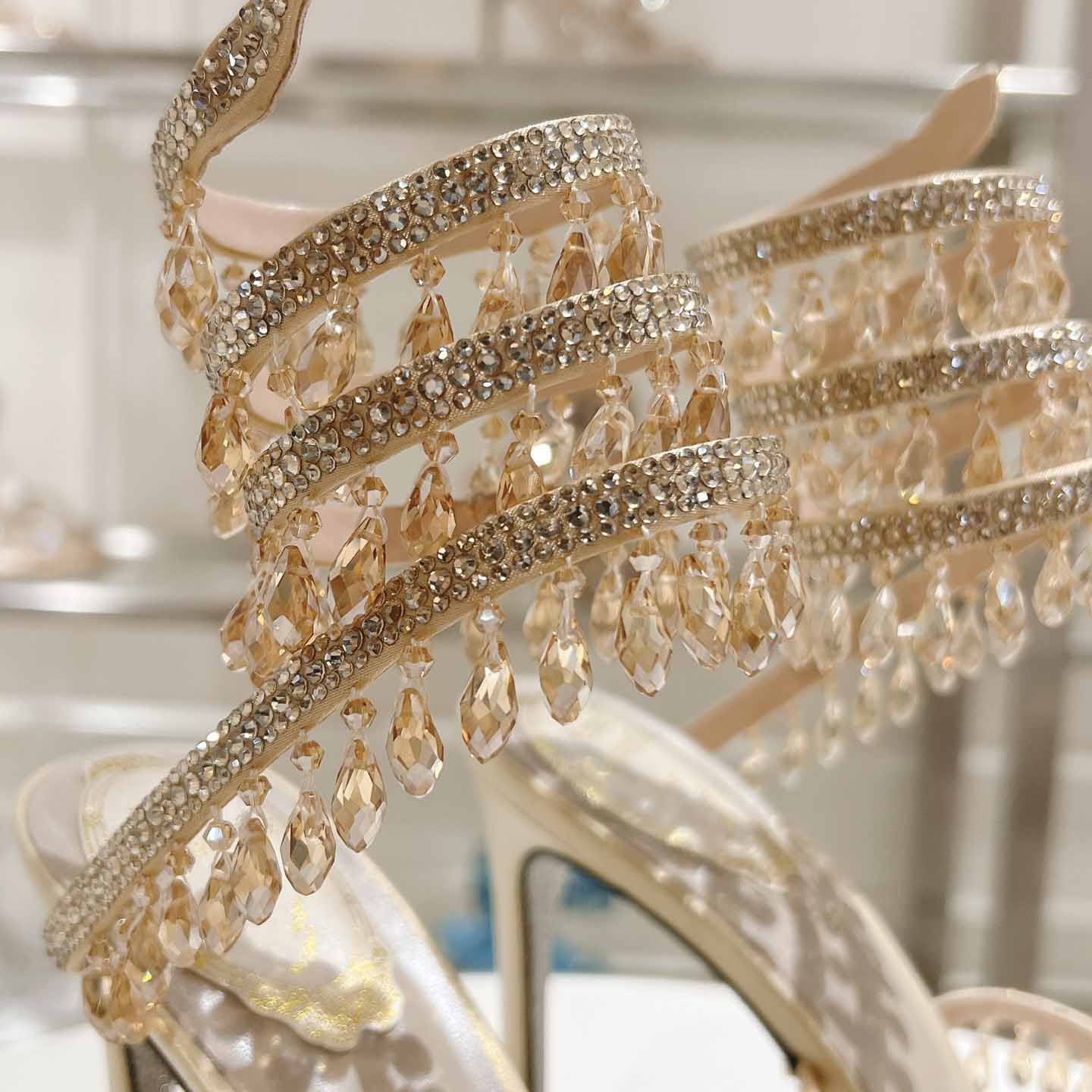 Rene Caovilla Natural Chandelier Sandals - everydesigner