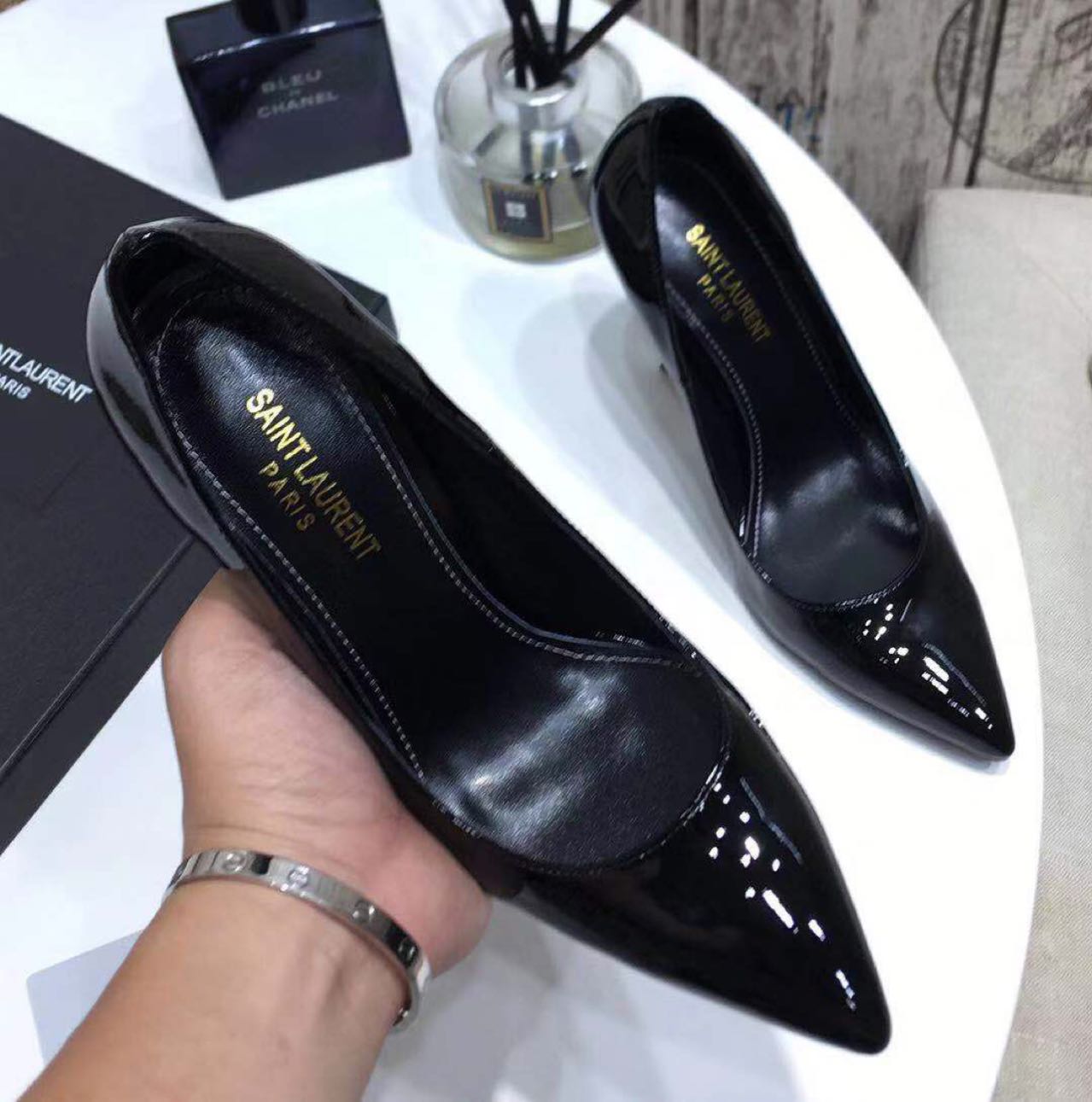 Saint Laurent Black Heels  xz715  (50% Off Sale) - everydesigner