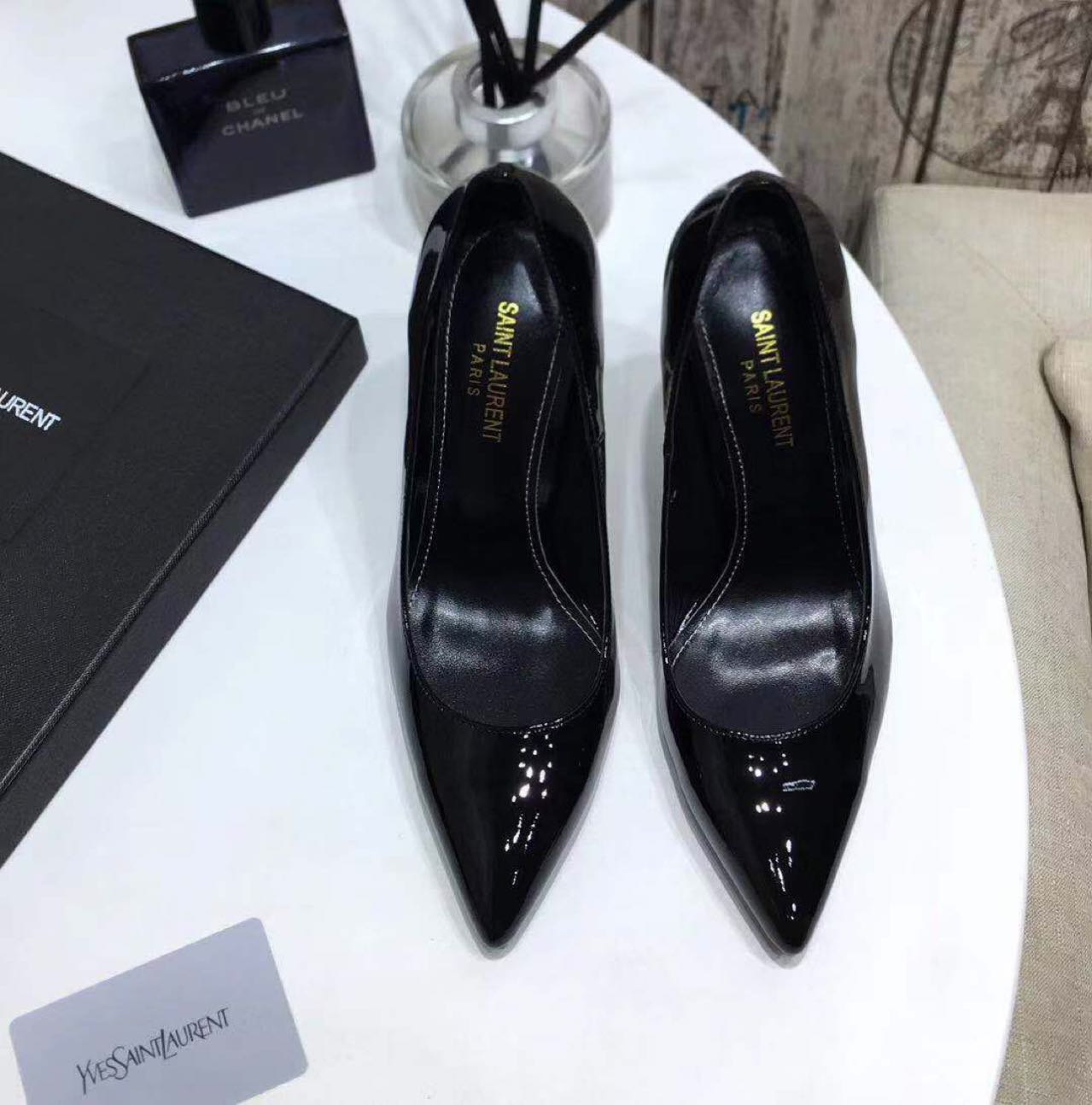 Saint Laurent Black Heels  xz715  (50% Off Sale) - everydesigner