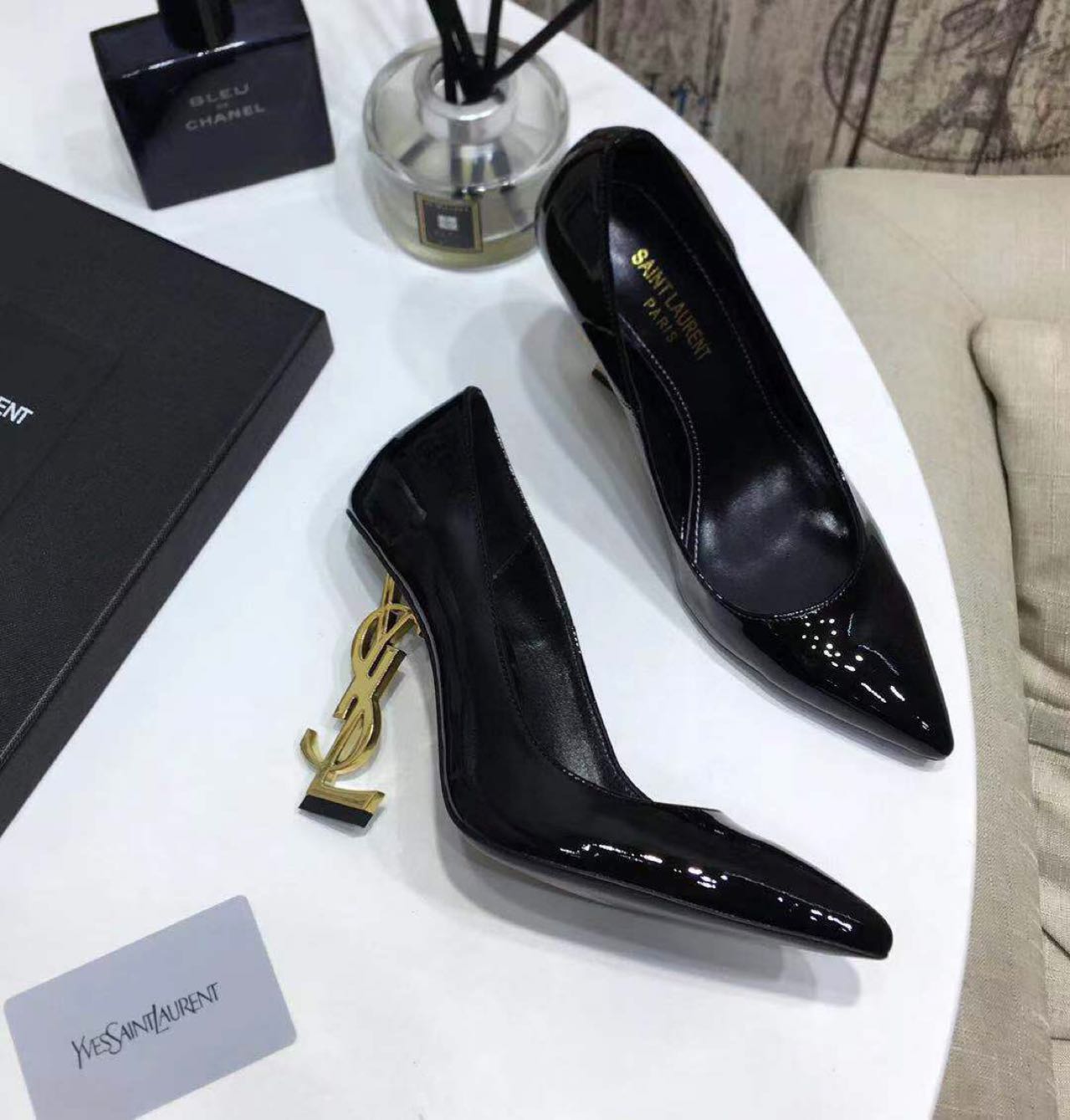 Saint Laurent Black Heels  xz715  (50% Off Sale) - everydesigner