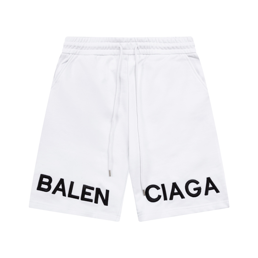 Balenciaga Logo Cotton Shorts - everydesigner