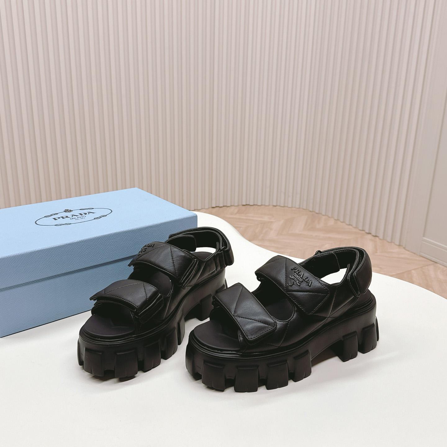 Prada Monolith Nappa Leather Sandals - everydesigner