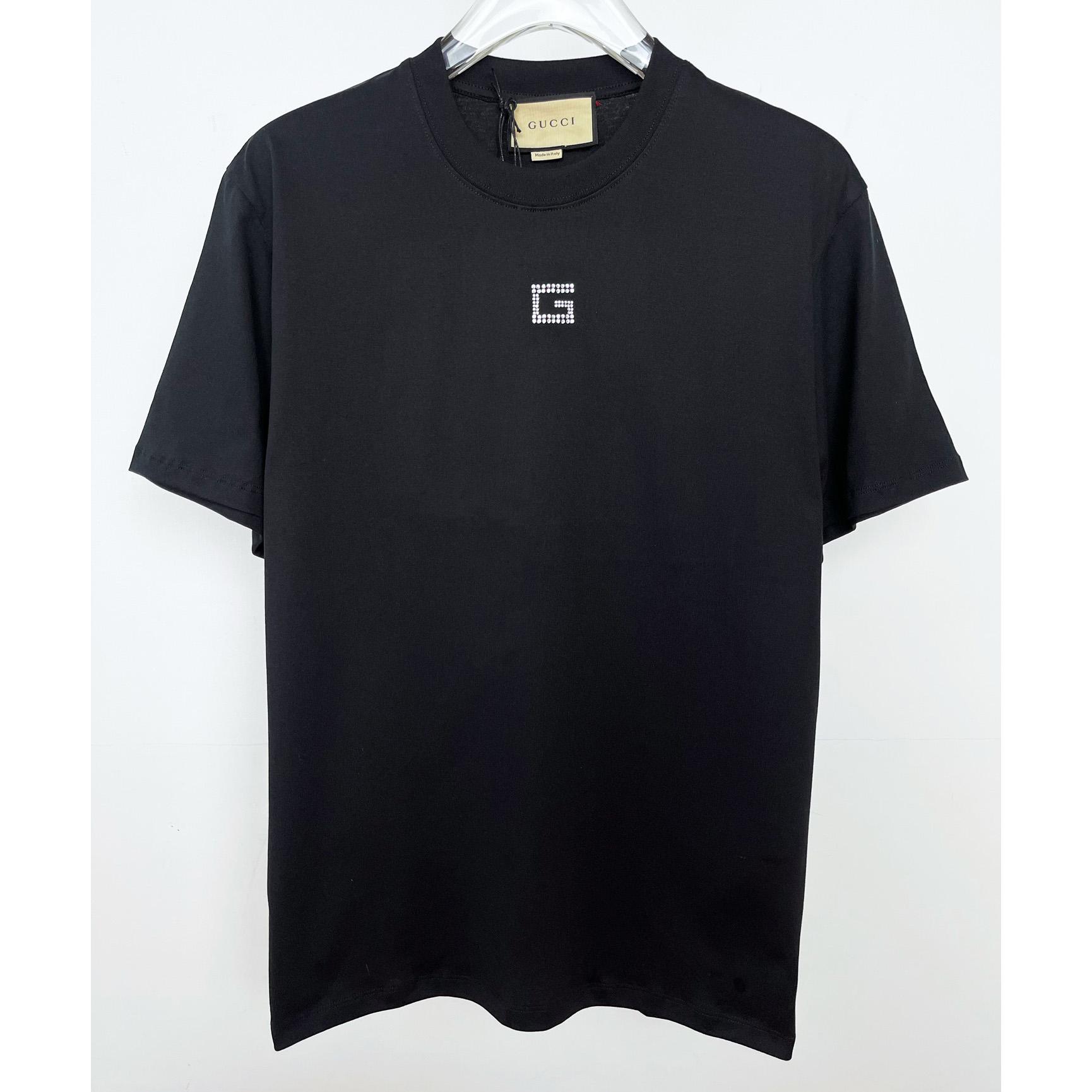 Gucci Cotton Jersey T-shirt With Crystal G - everydesigner